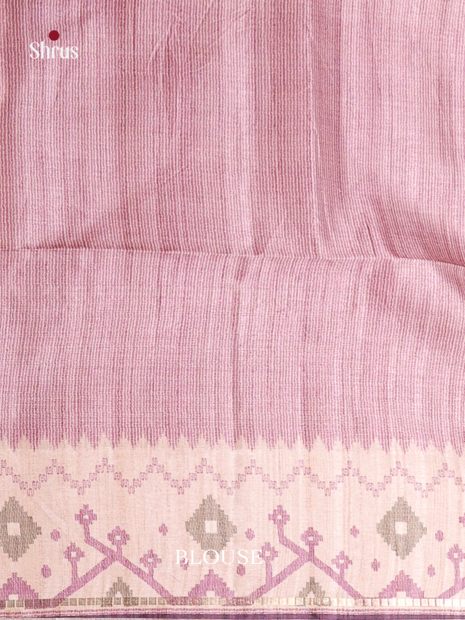 Purple & Cream - Moonga Silk Saree