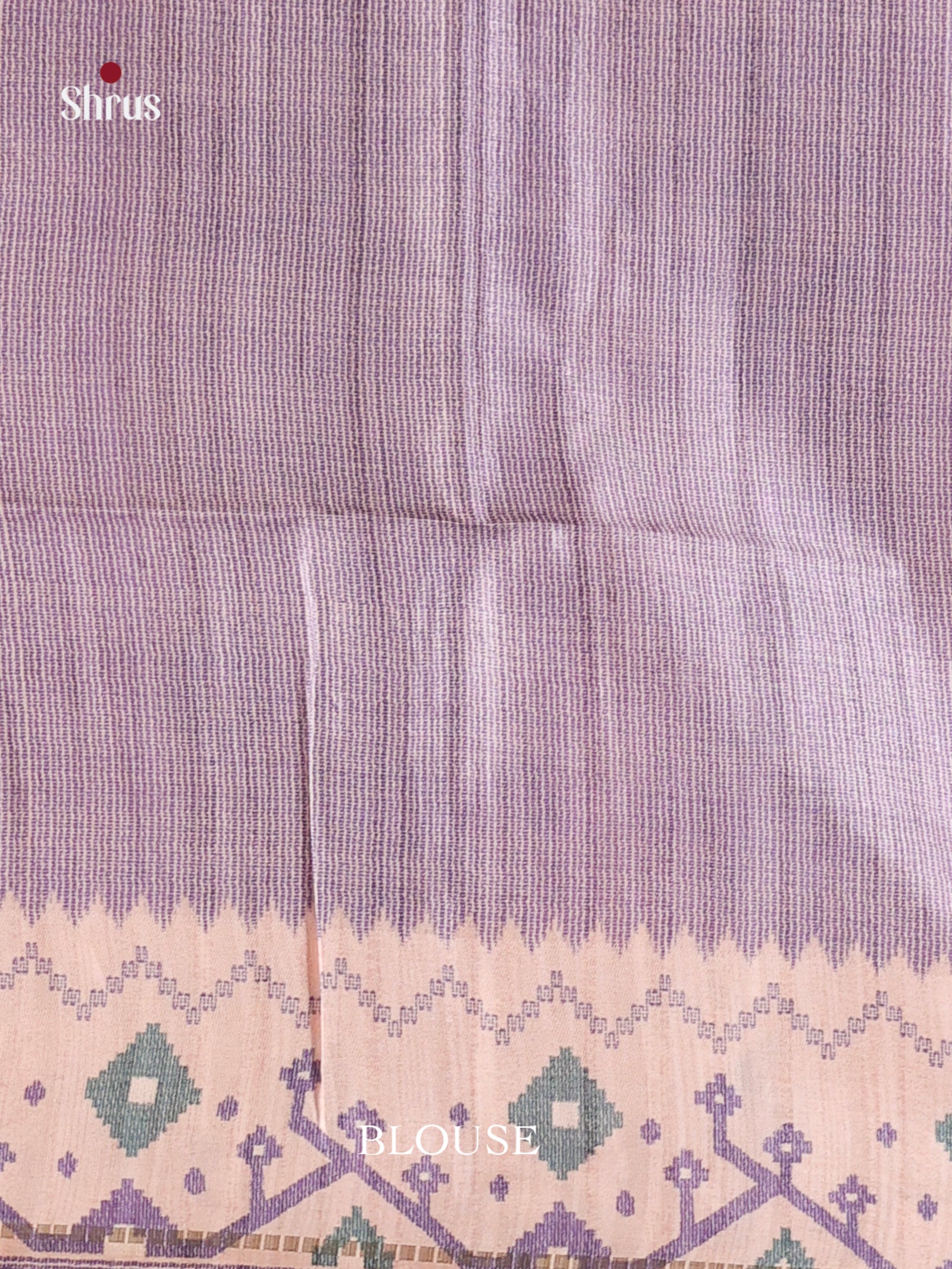 Light Purple & Cream - Moonga Silk Saree