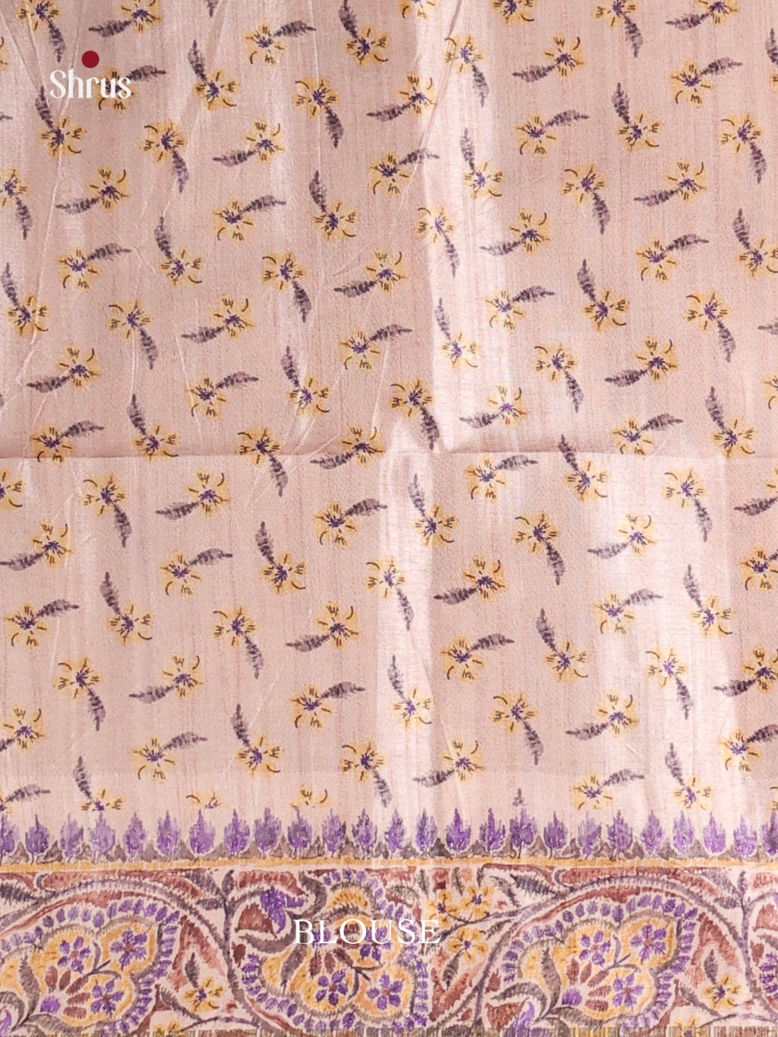 Purple & Cream - Moonga Silk Saree