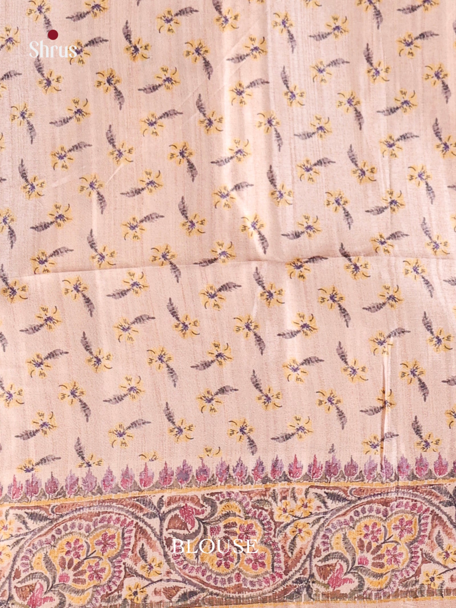 Purple & Cream - Moonga Silk Saree