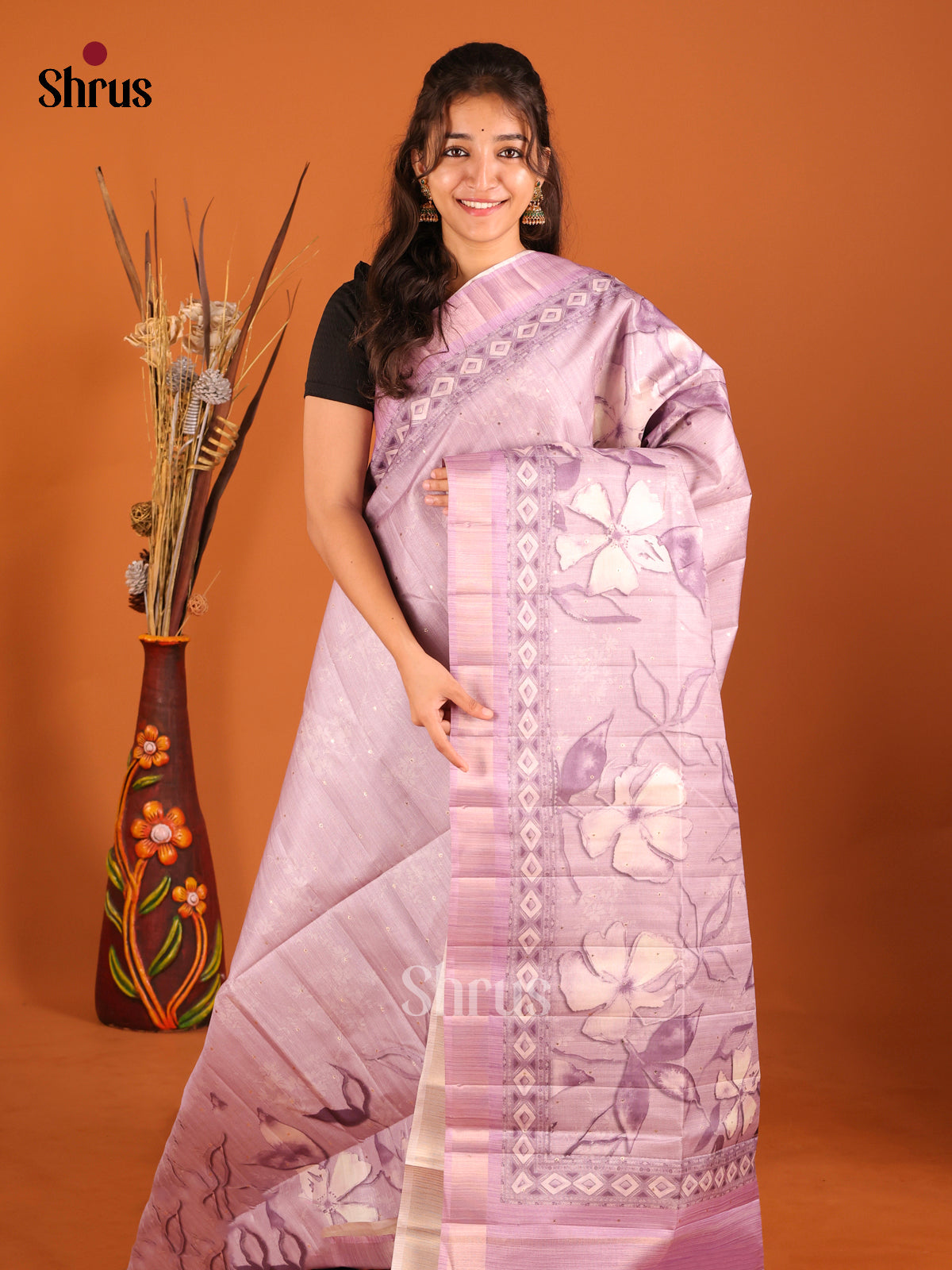 Purple - Semi matka Saree