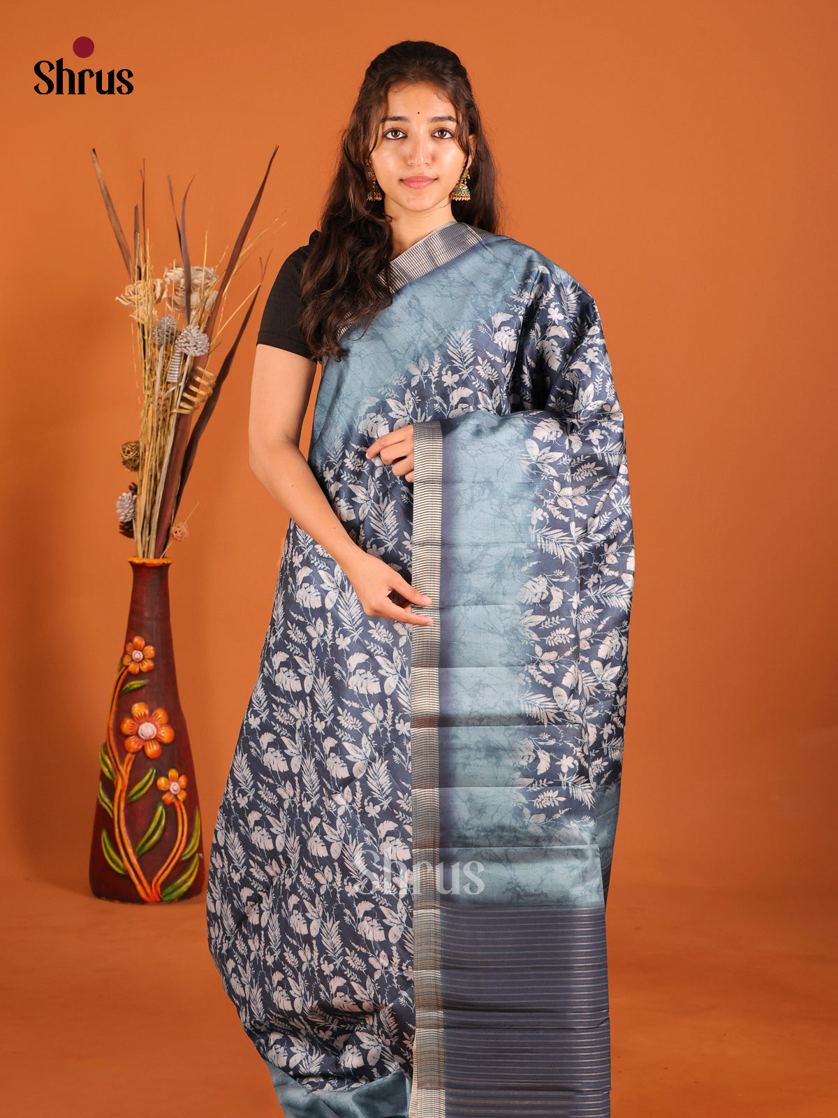 Blue - Semi matka Saree
