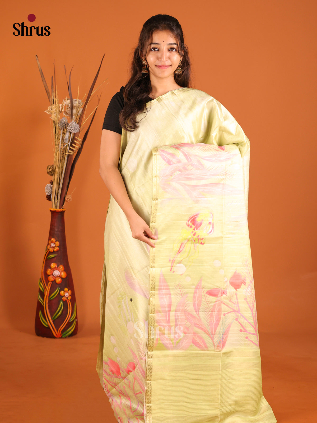 Light Green - Semi matka Saree