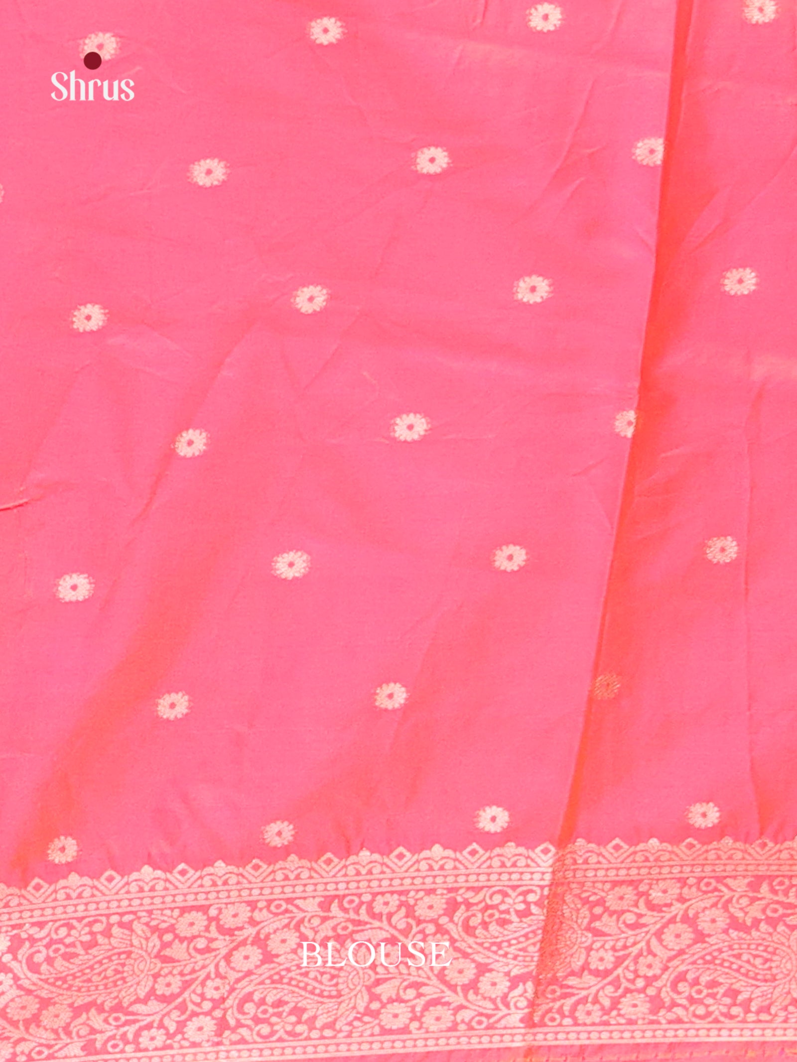 Orangish Pink - Semi Softsilk Saree