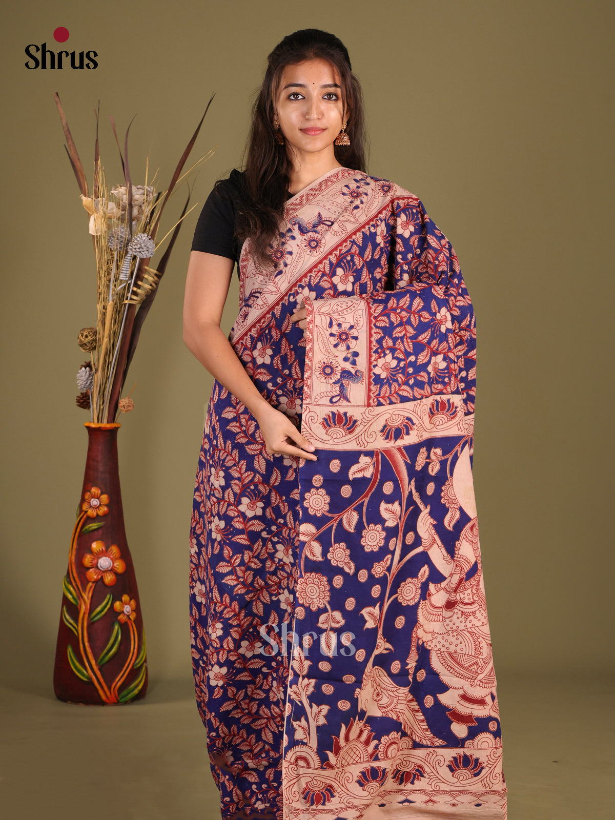 DHS30242 - kalamkari-cotton Saree - Shop on Shrus.com
