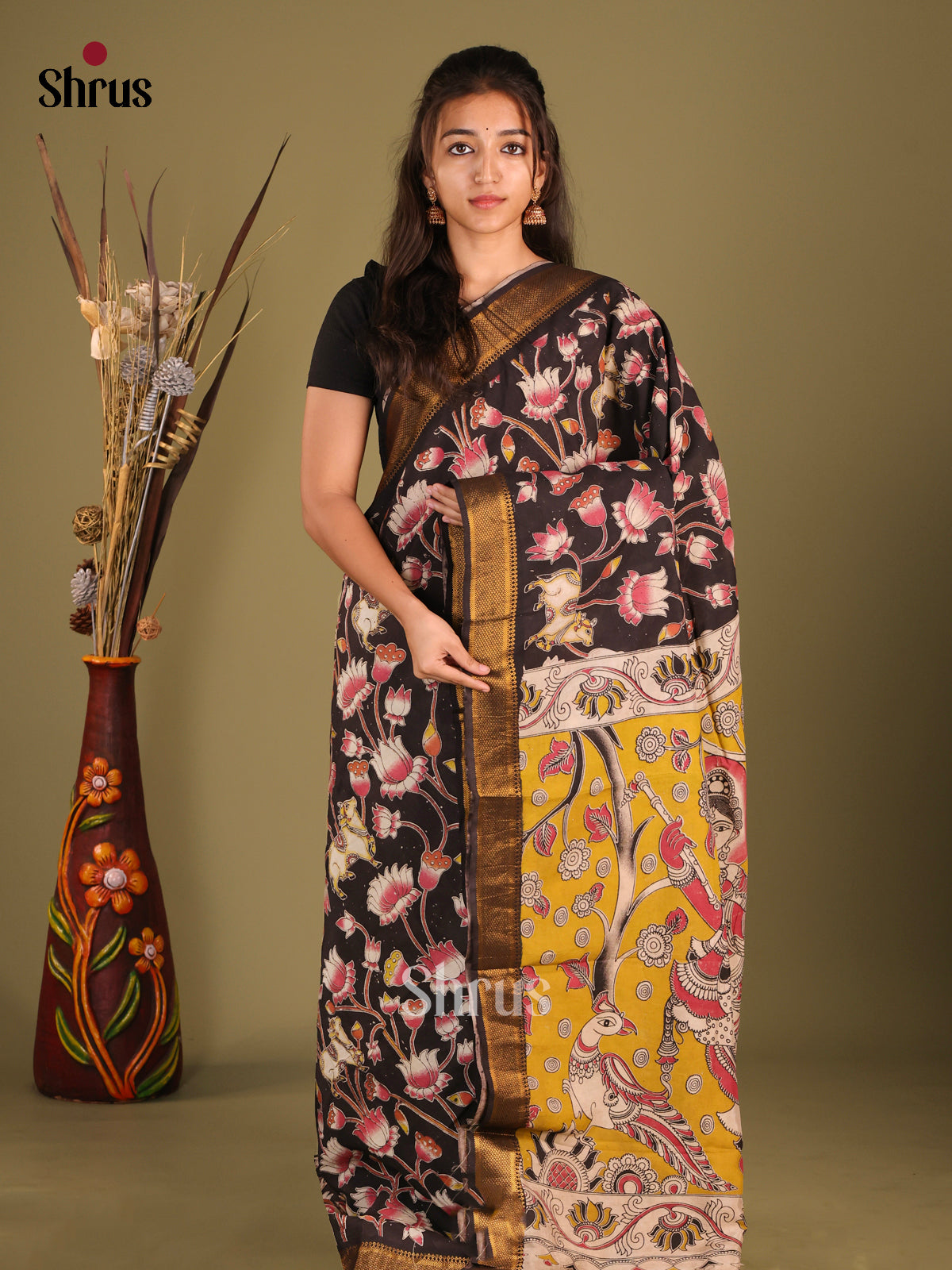 DHS30273 - chennur-kalamkari Saree - Shop on Shrus.com