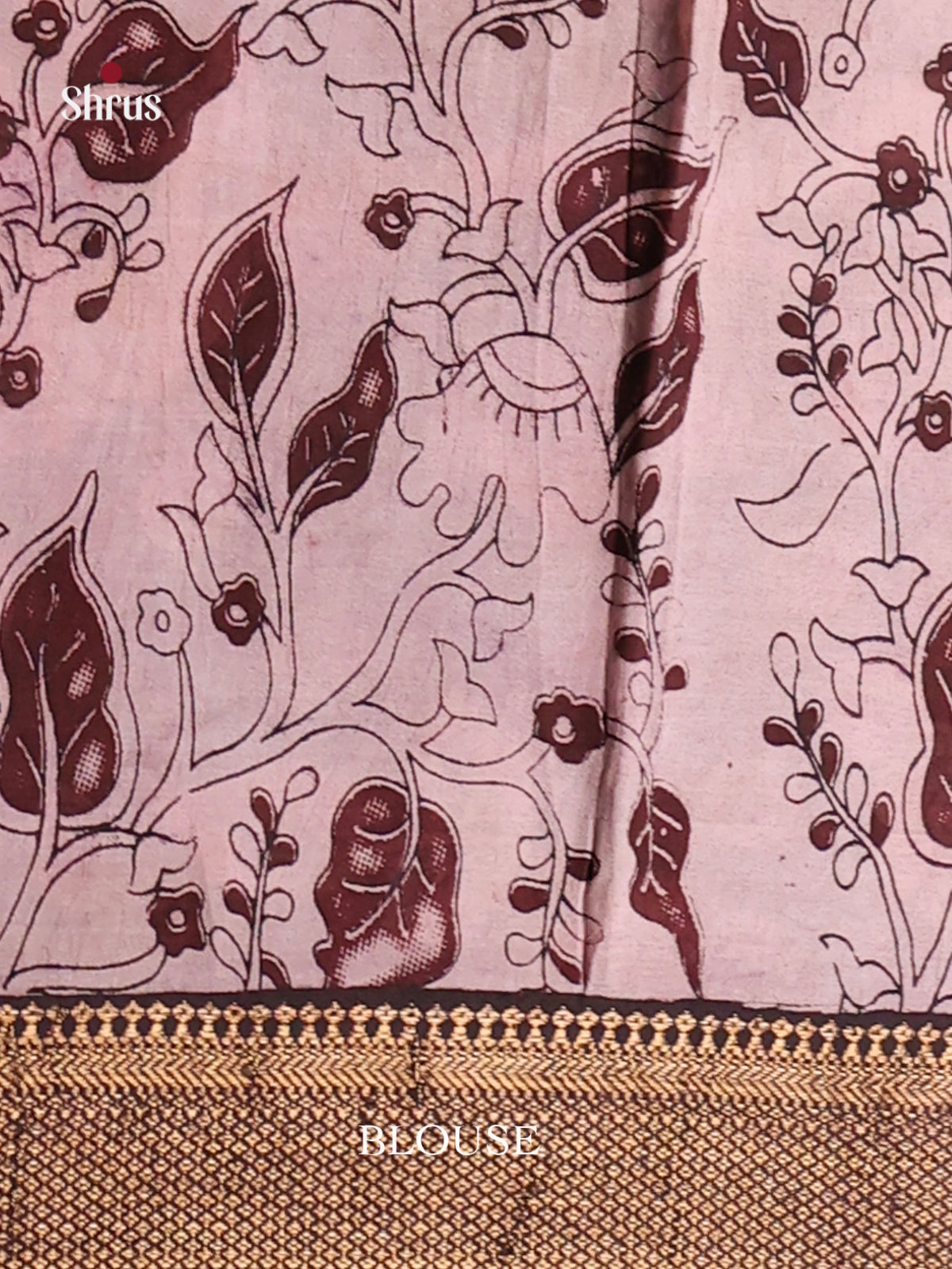Brown & White - chennur-kalamkari Saree