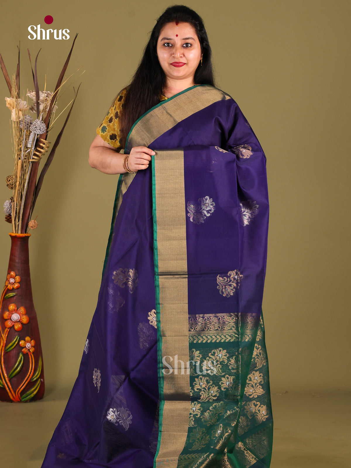 DHS30302 - Silk Cotton Saree - Shop on Shrus.com