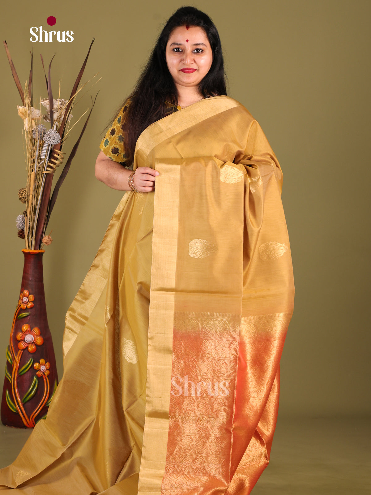 DHS30312 - Silk Cotton Saree - Shop on Shrus.com