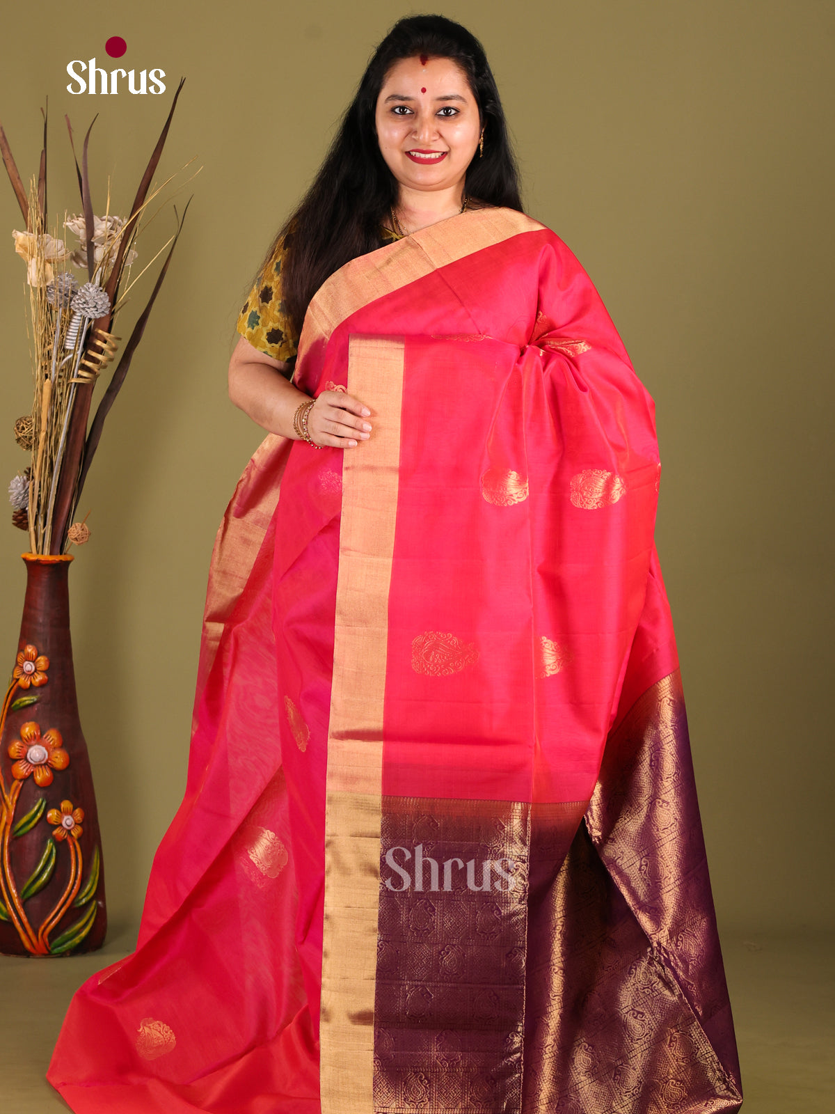 DHS30314 - Silk Cotton Saree - Shop on Shrus.com