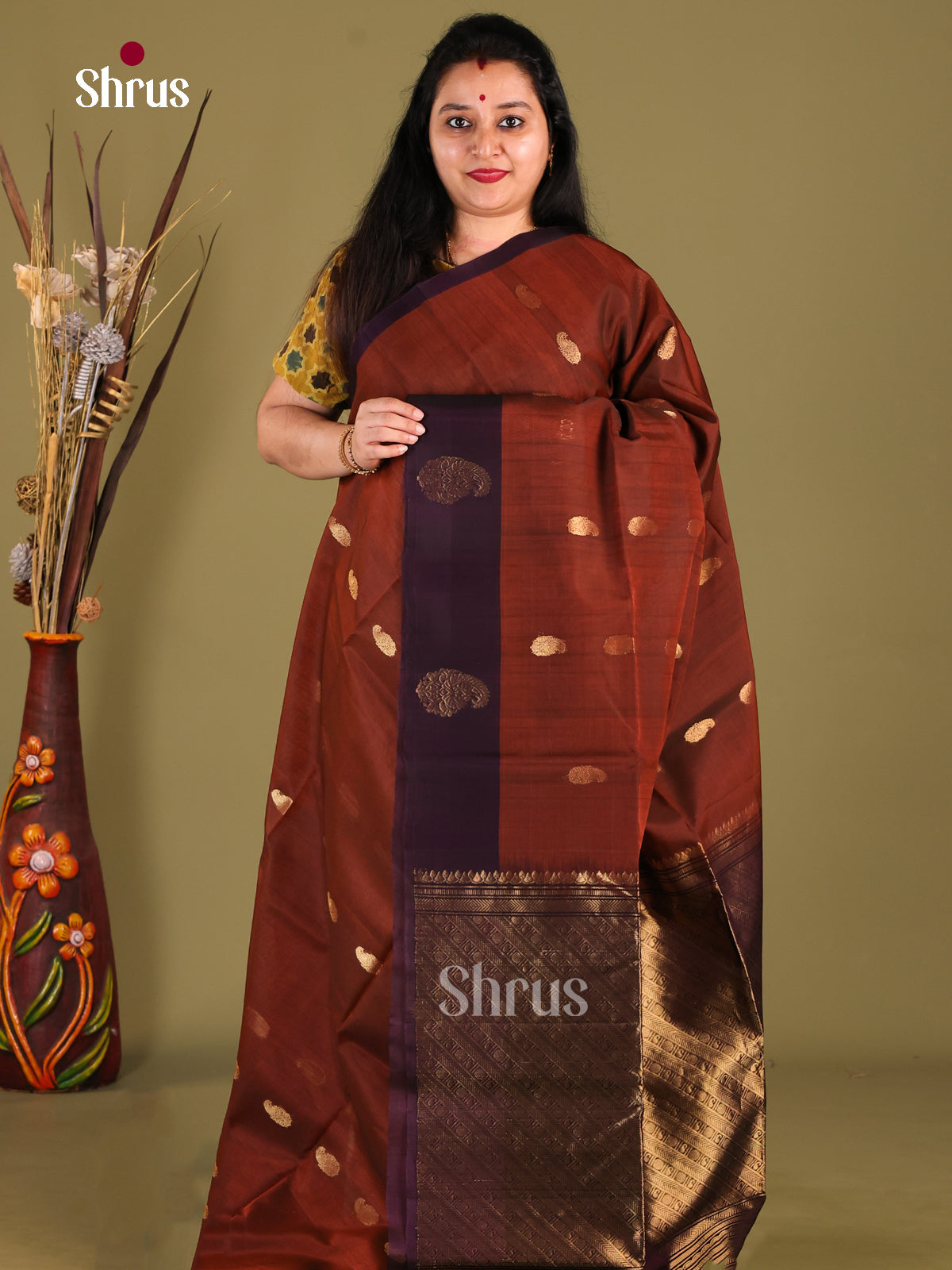 DHS30325 - Silk Cotton Saree - Shop on Shrus.com