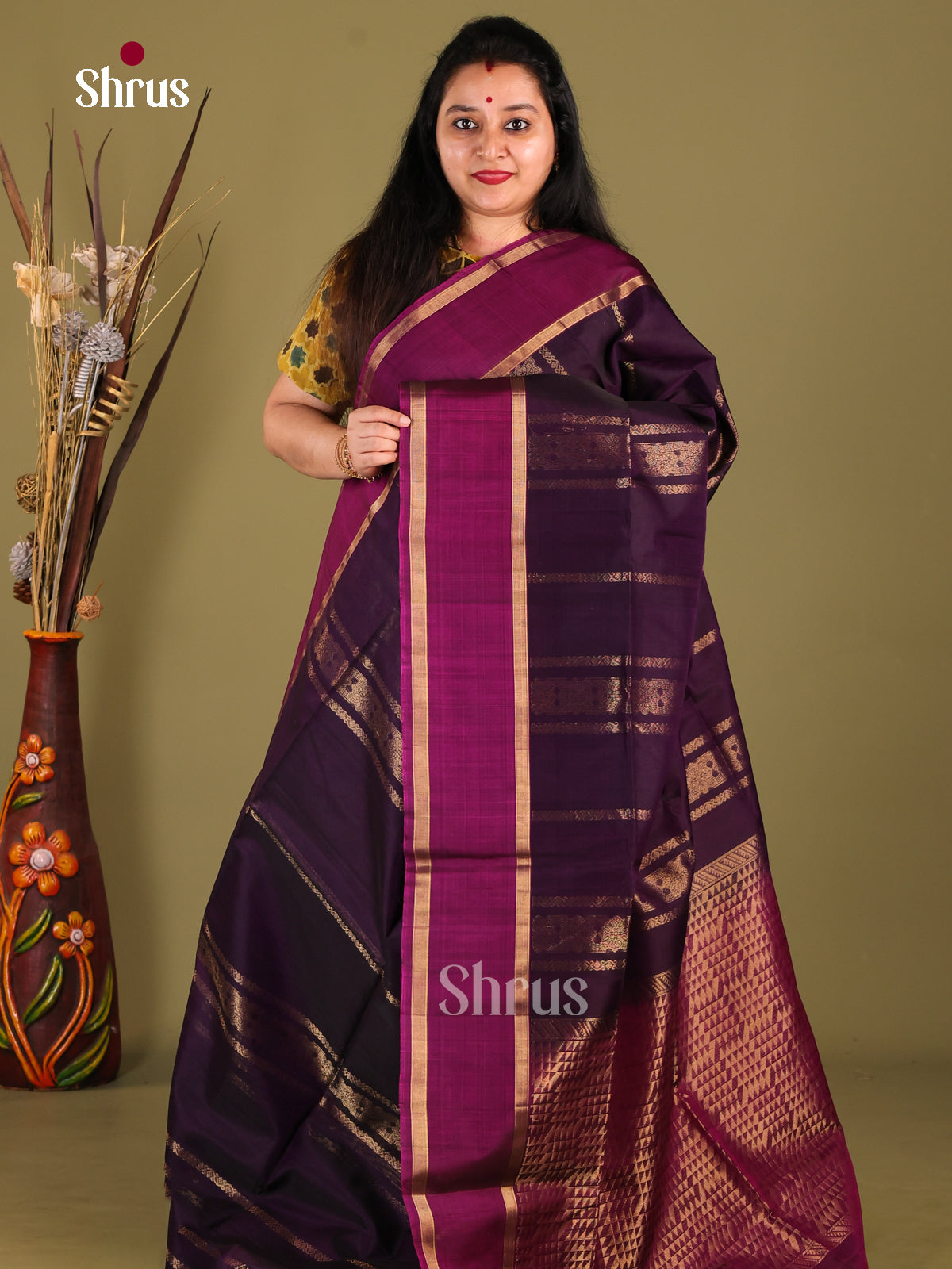 DHS30326 - Silk Cotton Saree - Shop on Shrus.com