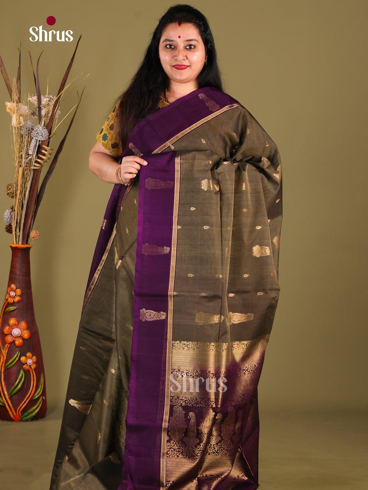 DHS30331 - Silk Cotton Saree - Shop on Shrus.com