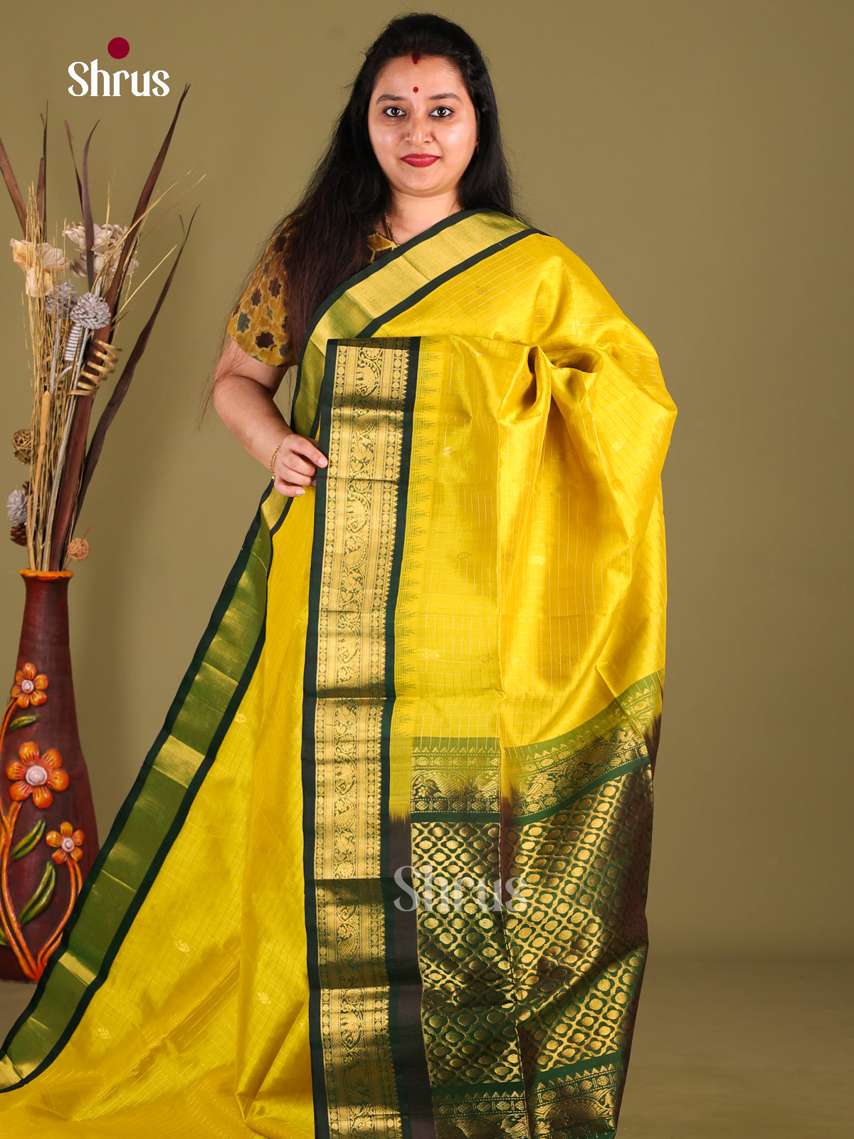 DIS01016 - Korvai-kattams Saree - Shop on Shrus.com