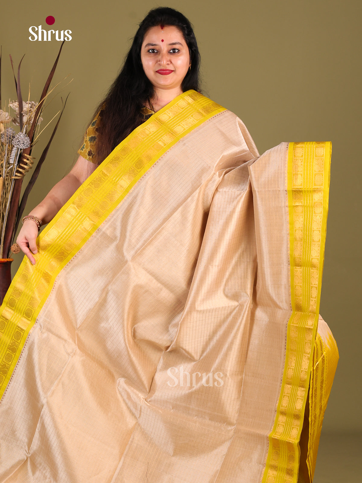 DIS01032 - Korvai-kattams Saree - Shop on Shrus.com