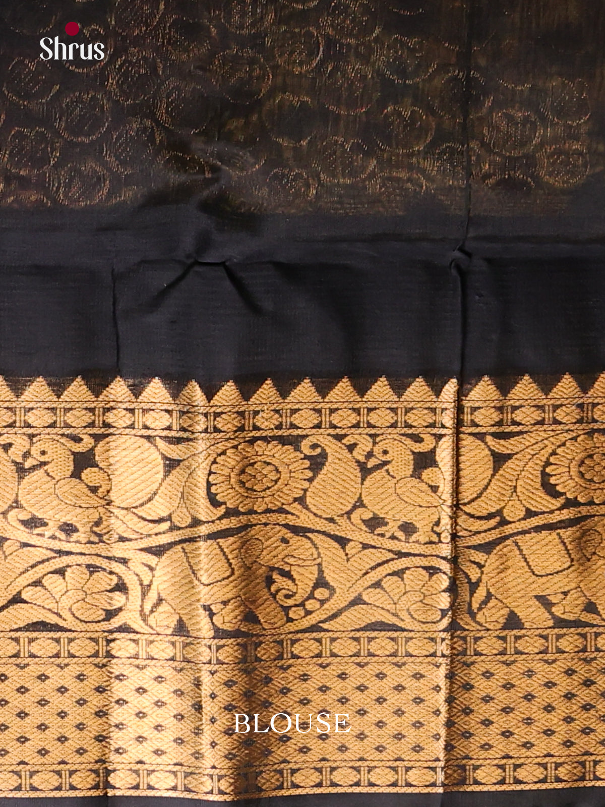 Grand Cream Silk Cotton Saree with Zari Woven Checks & Black Korvai Border 2