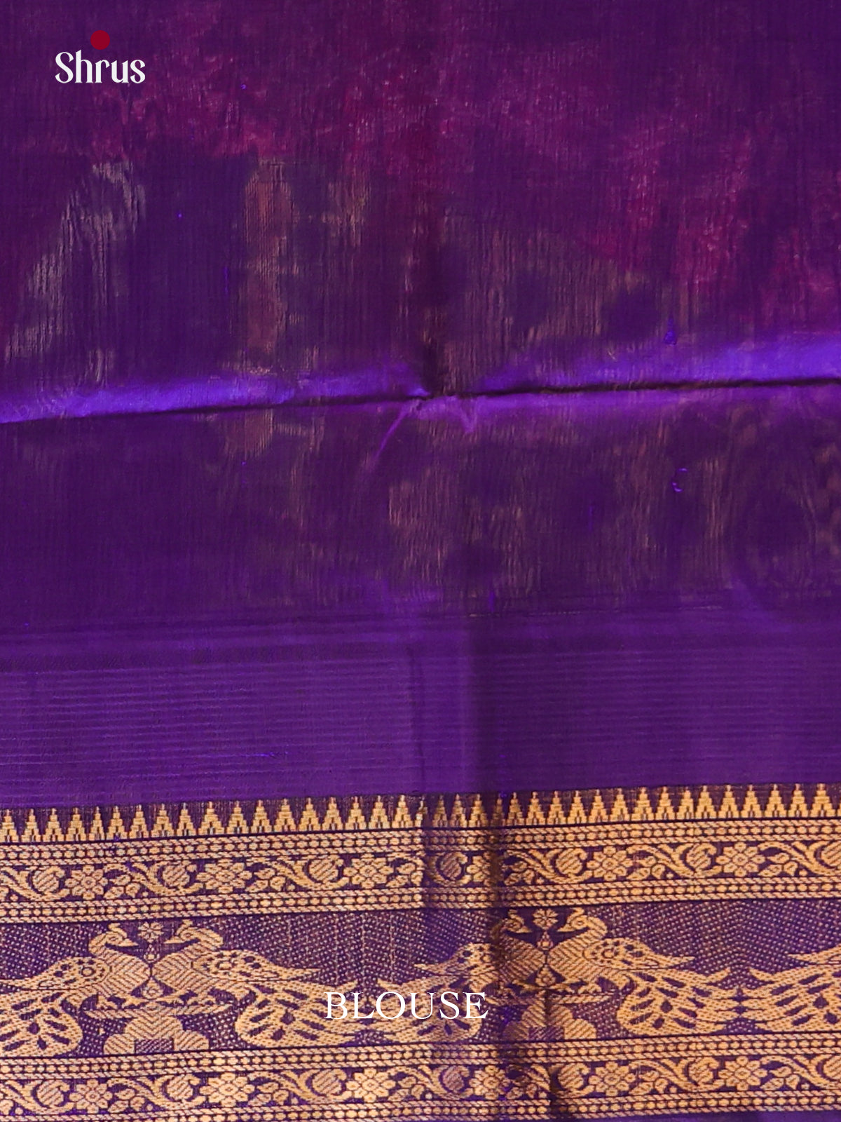 Pretty Green Silk Cotton Saree With Checks & Violet Korvai Zari Border 2