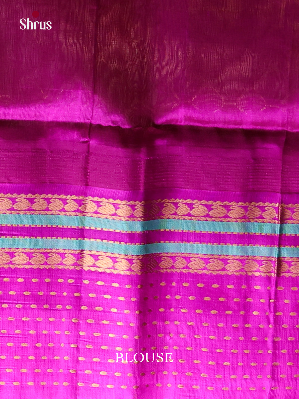 Regal Lavender Silk Cotton Saree With Zari Checks, Buttas & Majenta Korvai Zari Border 2