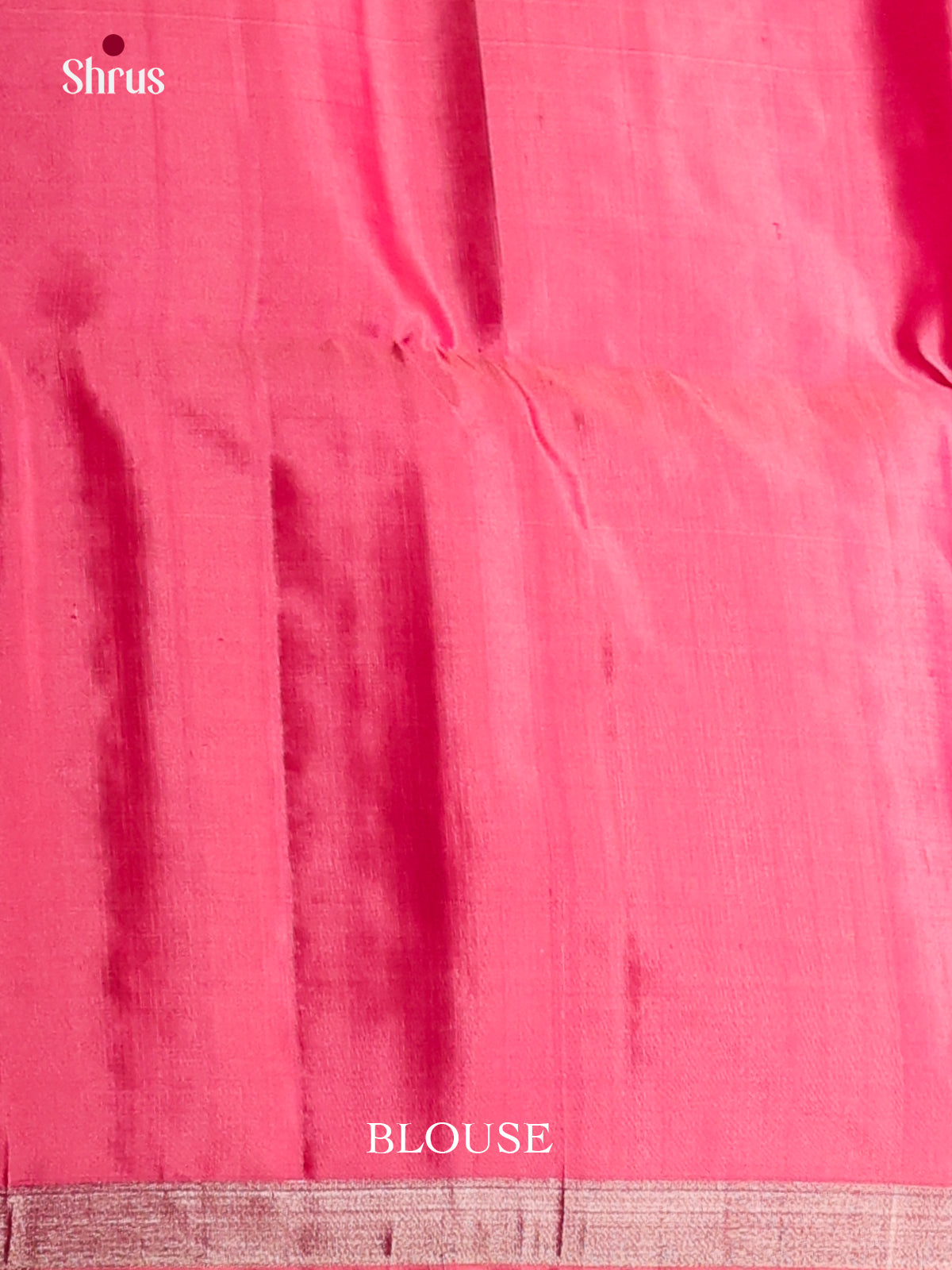 Luxurious Peach Handloom Soft Silk Saree with zari stripes & Pink Brocade Pallu -2