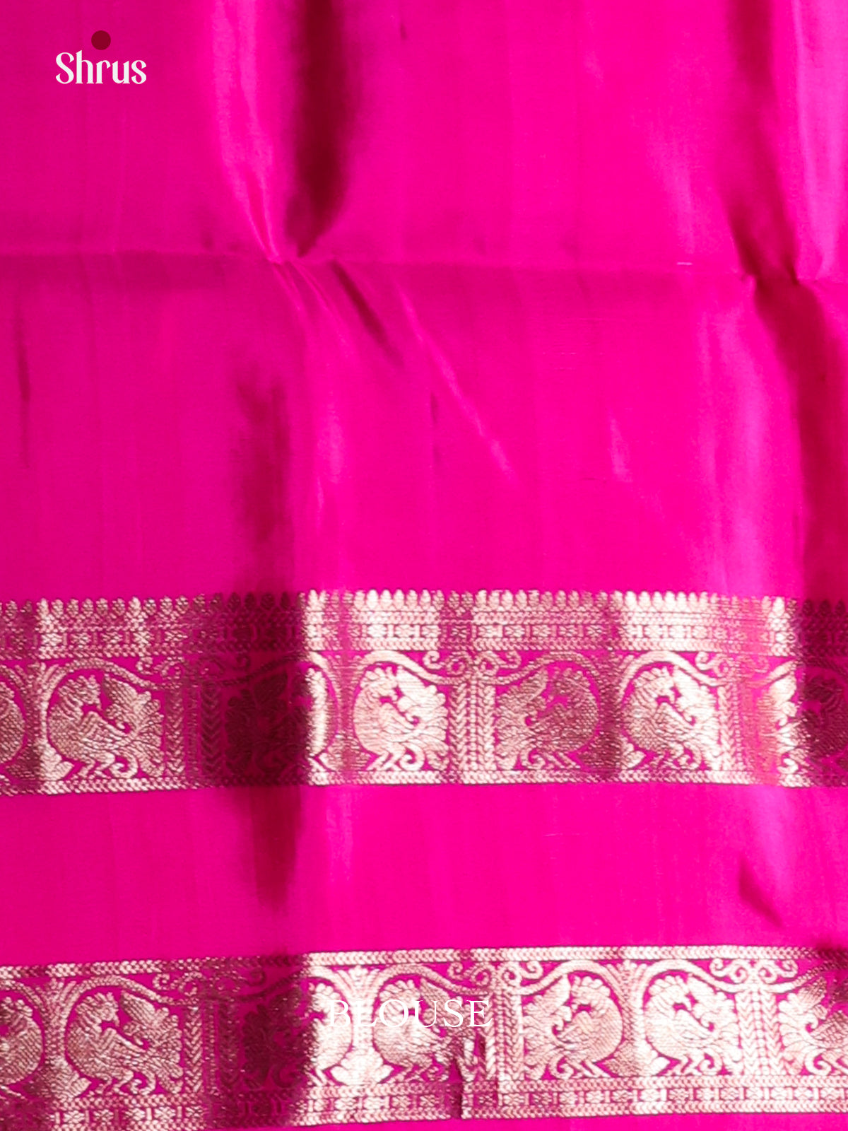 Opulent Orange Soft Silk Saree with Golden Buttas & Majenta rettaipet zari border - Shop on Shrus.com