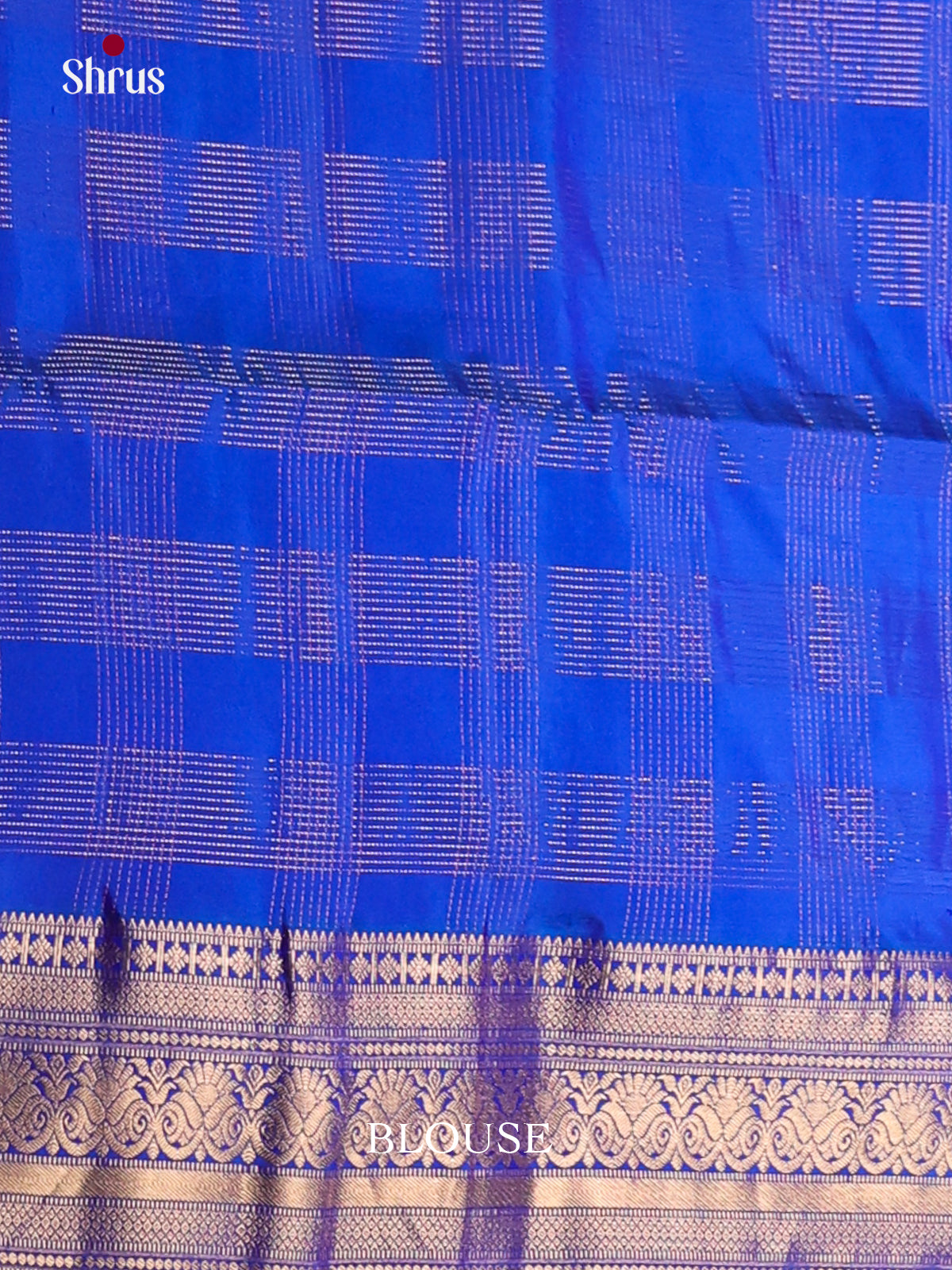 Lovely Lavender Soft Silk Saree with zari checks & Blue Zari Woven floral vines border -2