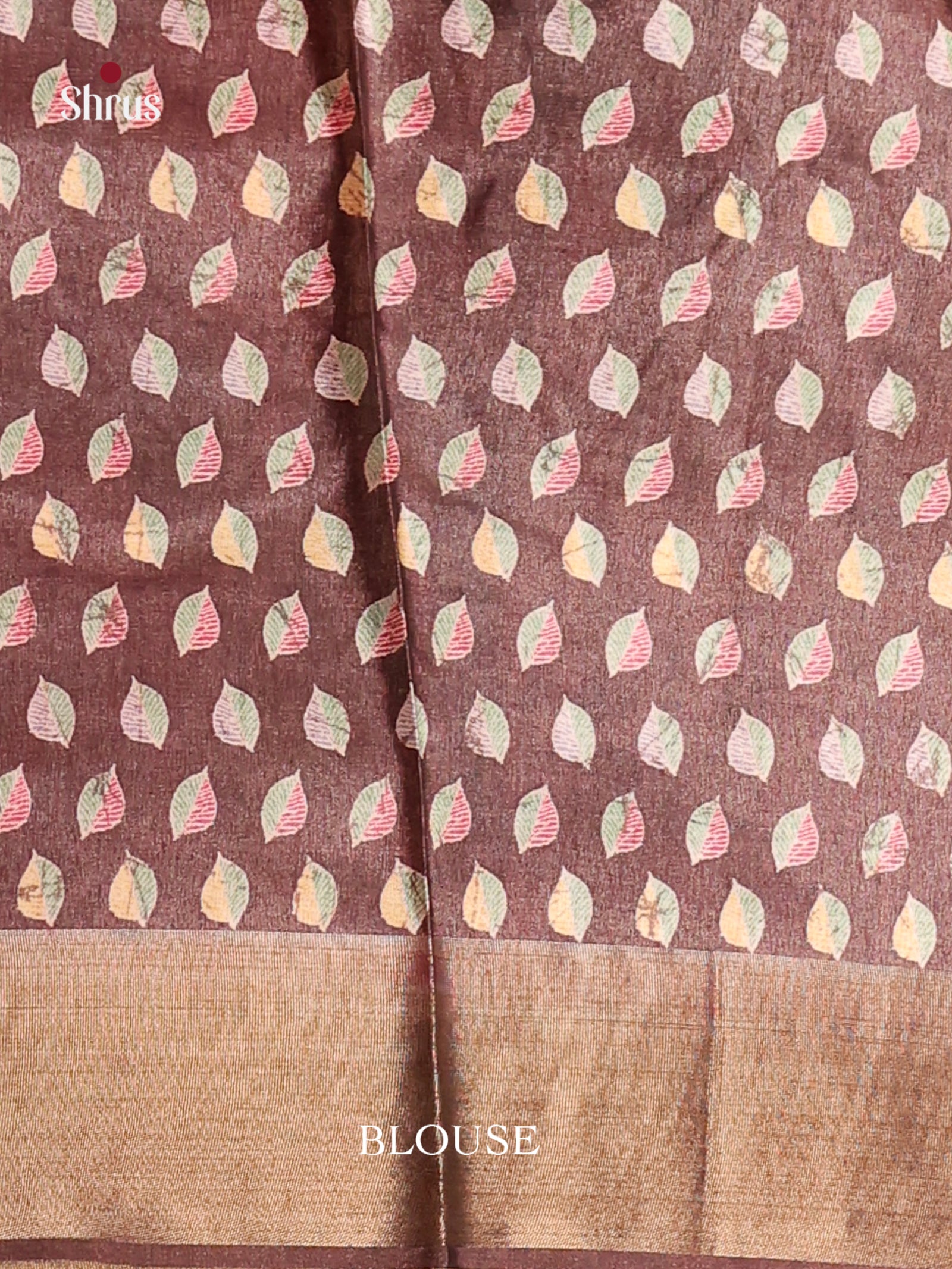 Orange & Brown - Butter silk Saree