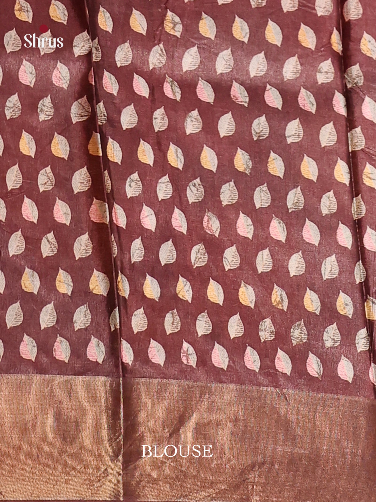 Red & Brown - Butter silk Saree