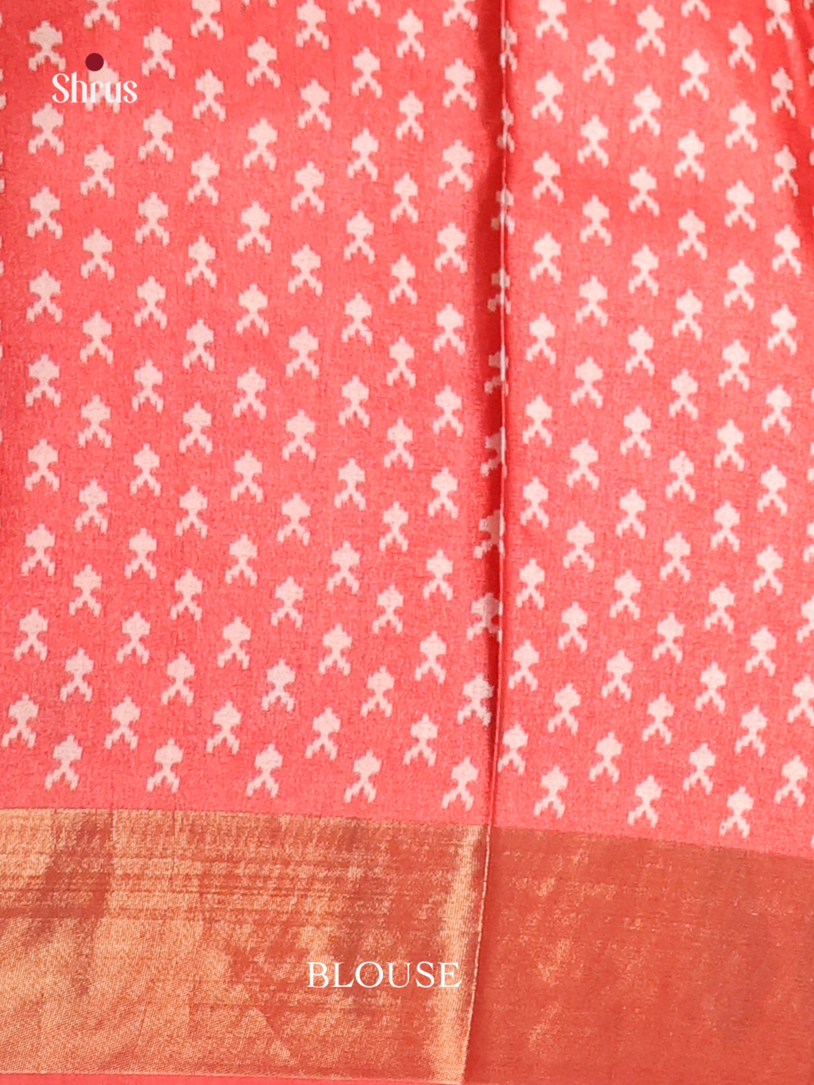Dusty Brown & Orangish  Pink - Butter silk Saree