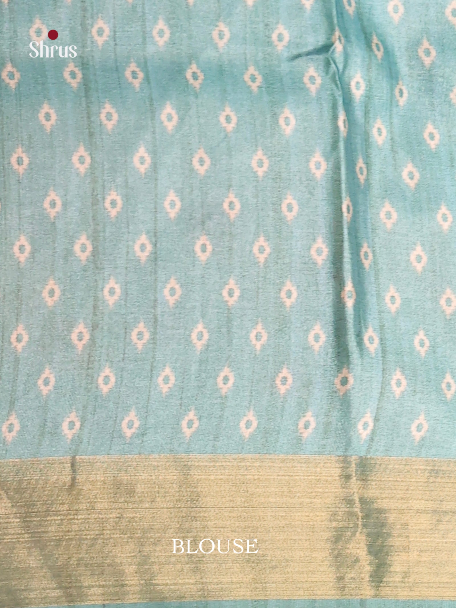 Blue & Cream- Butter silk Saree