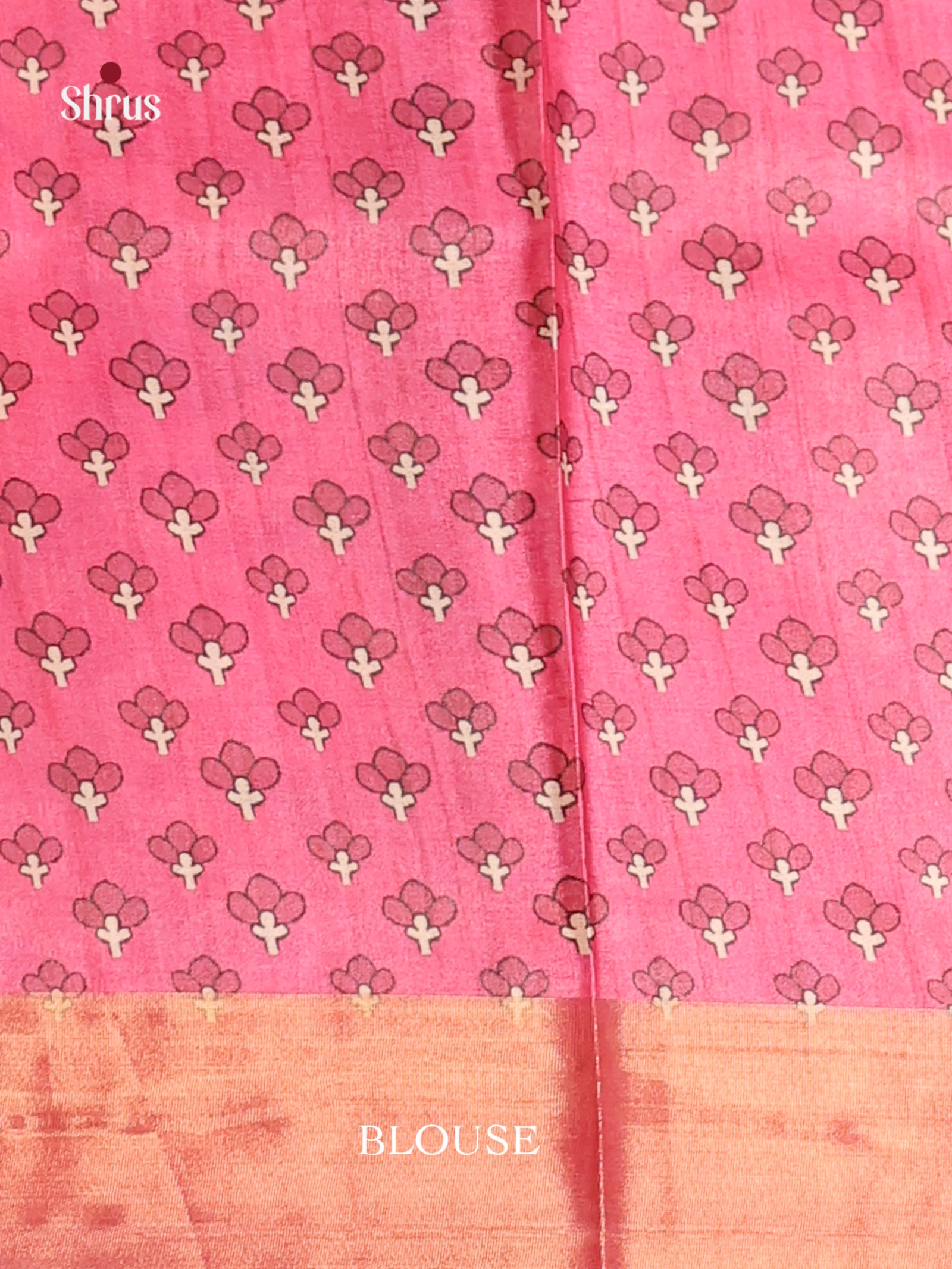 Beige & Pink - Butter silk Saree