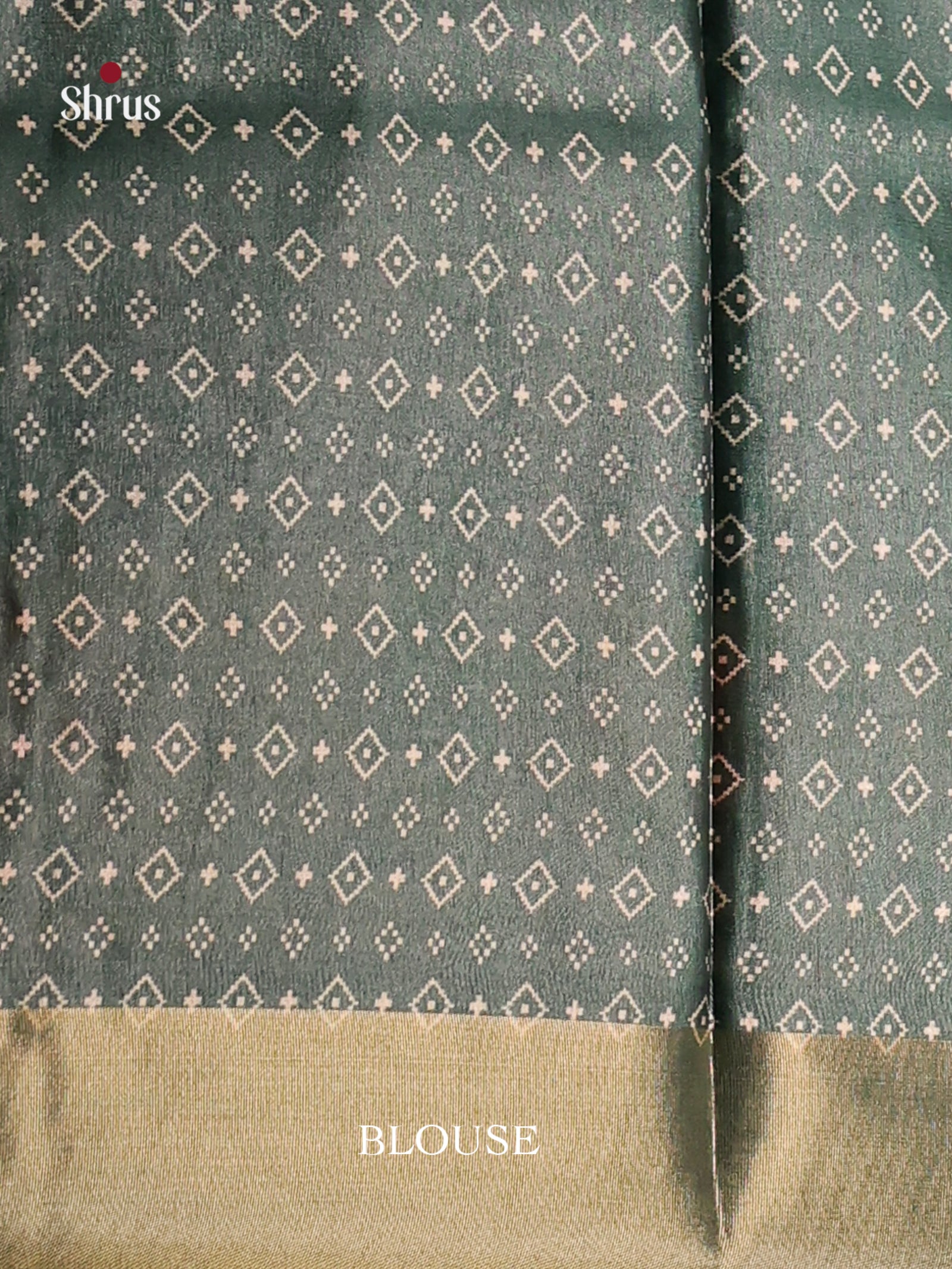 Green & Cream - Butter silk Saree