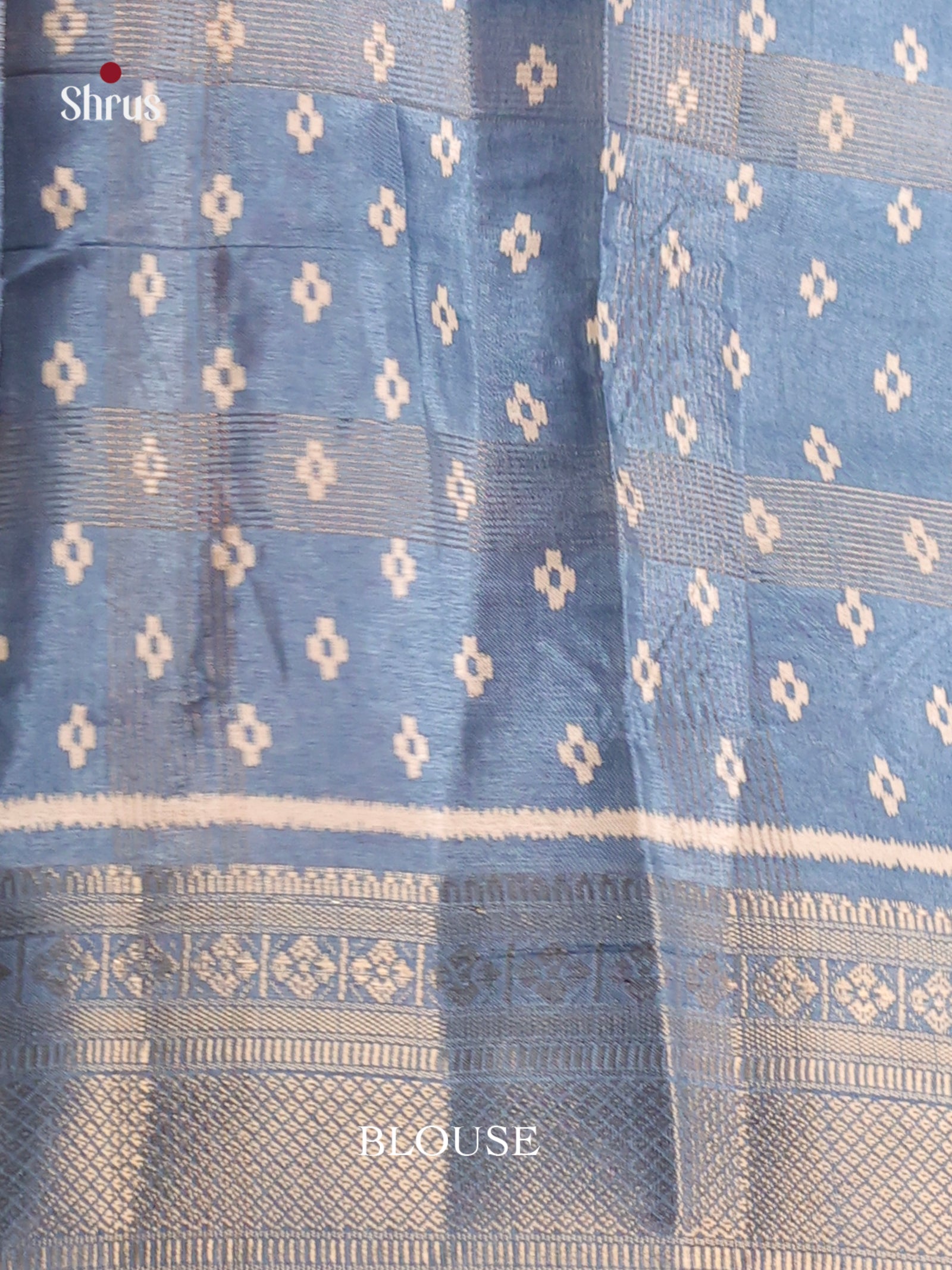 Blue - Semi Crepe Saree