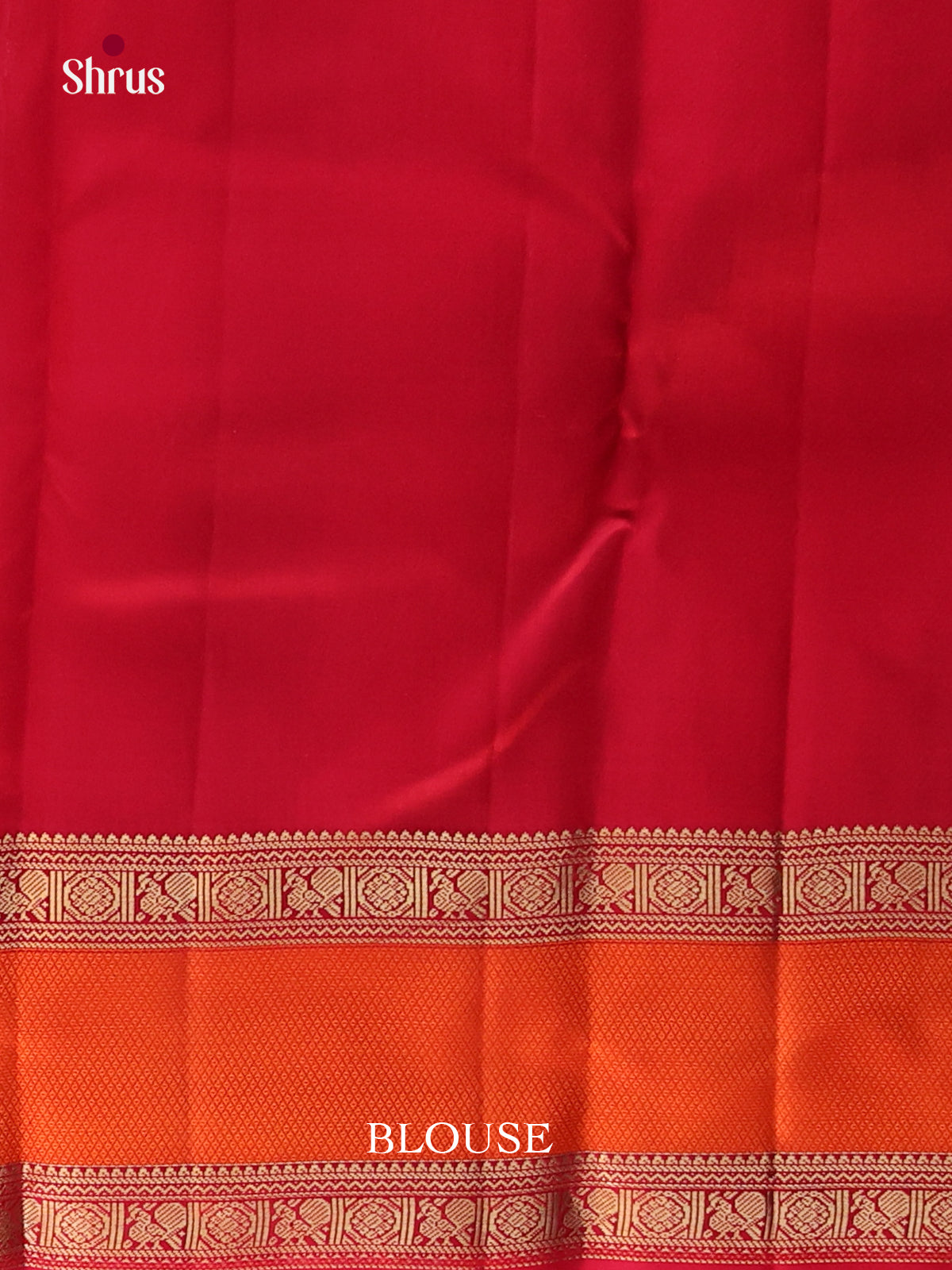 maroon orange red Kanchipuram Butta design Saree -2