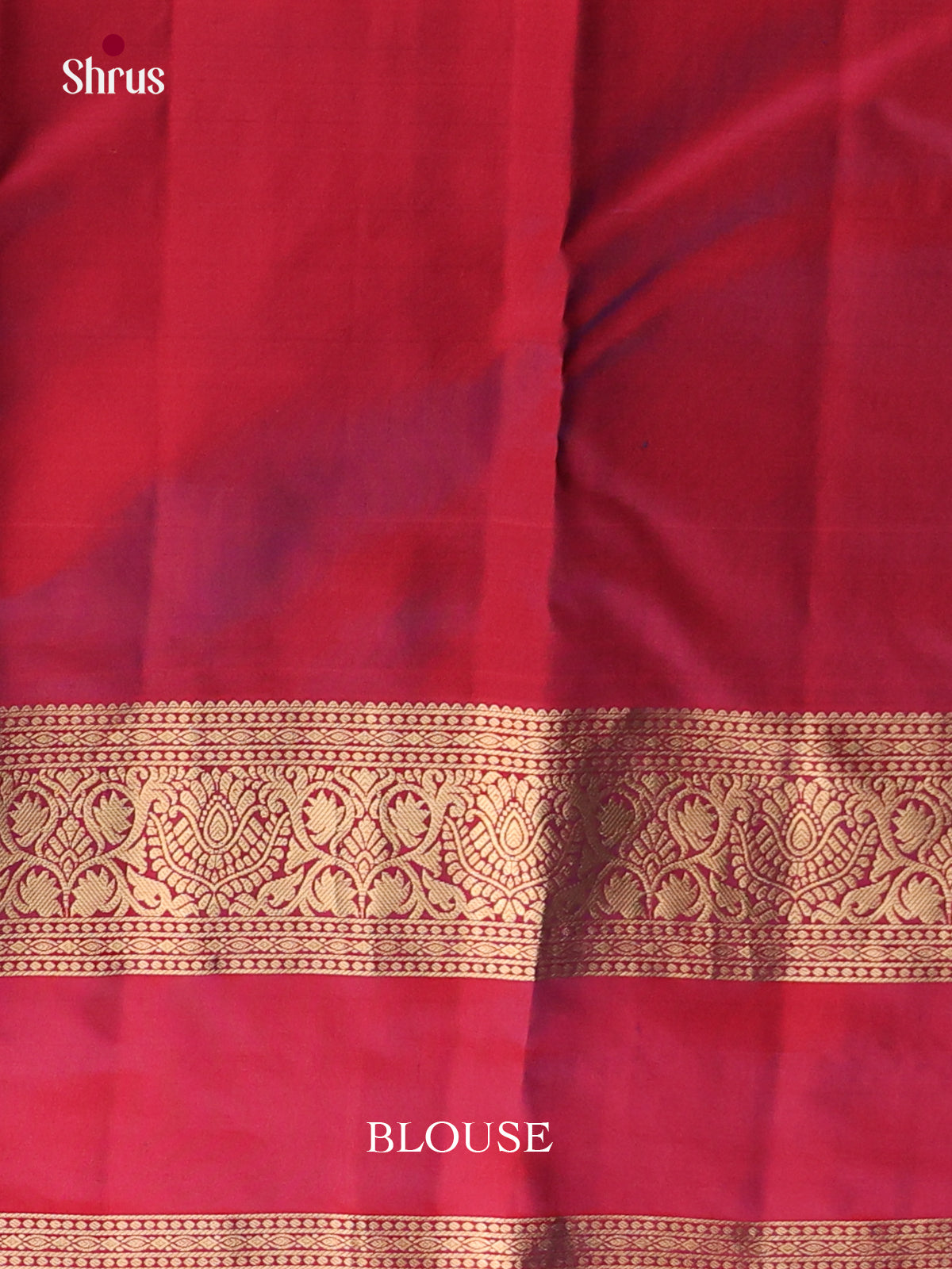 blue red lined Kanchipuram Rettapet Saree -2