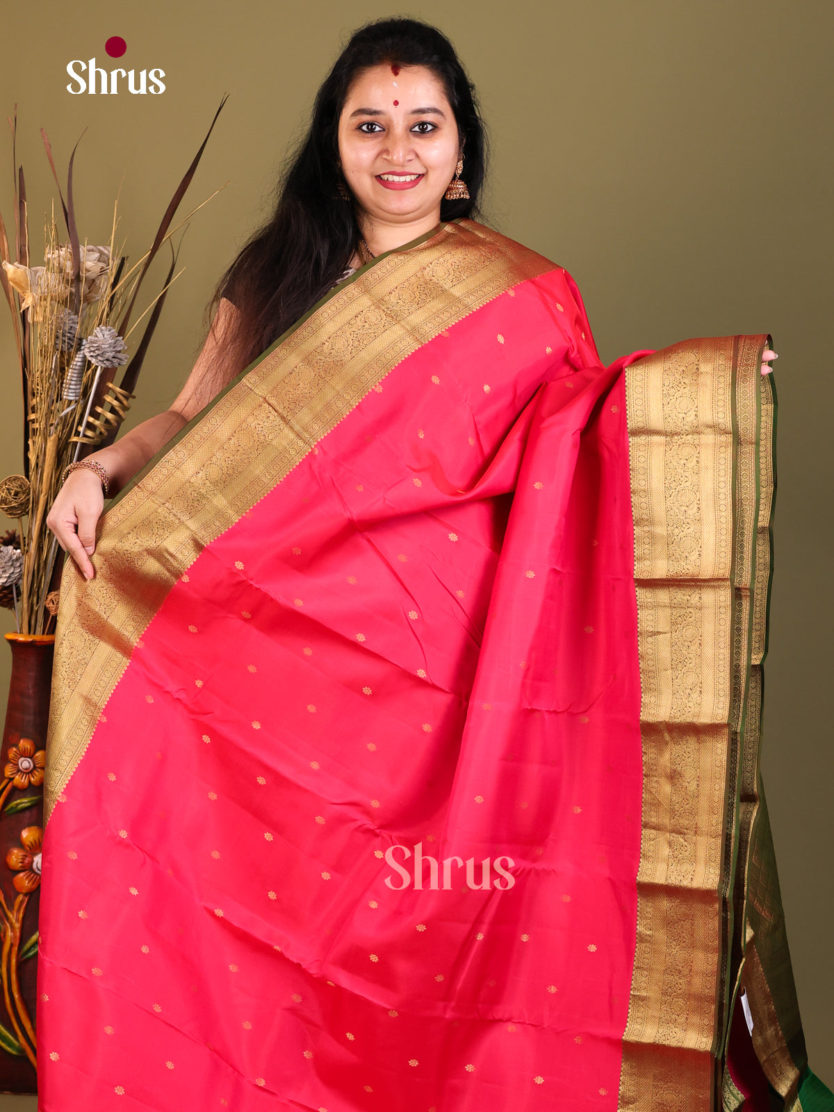 DIS05050 - Kanchipuram-halfpure Saree - Shop on Shrus.com