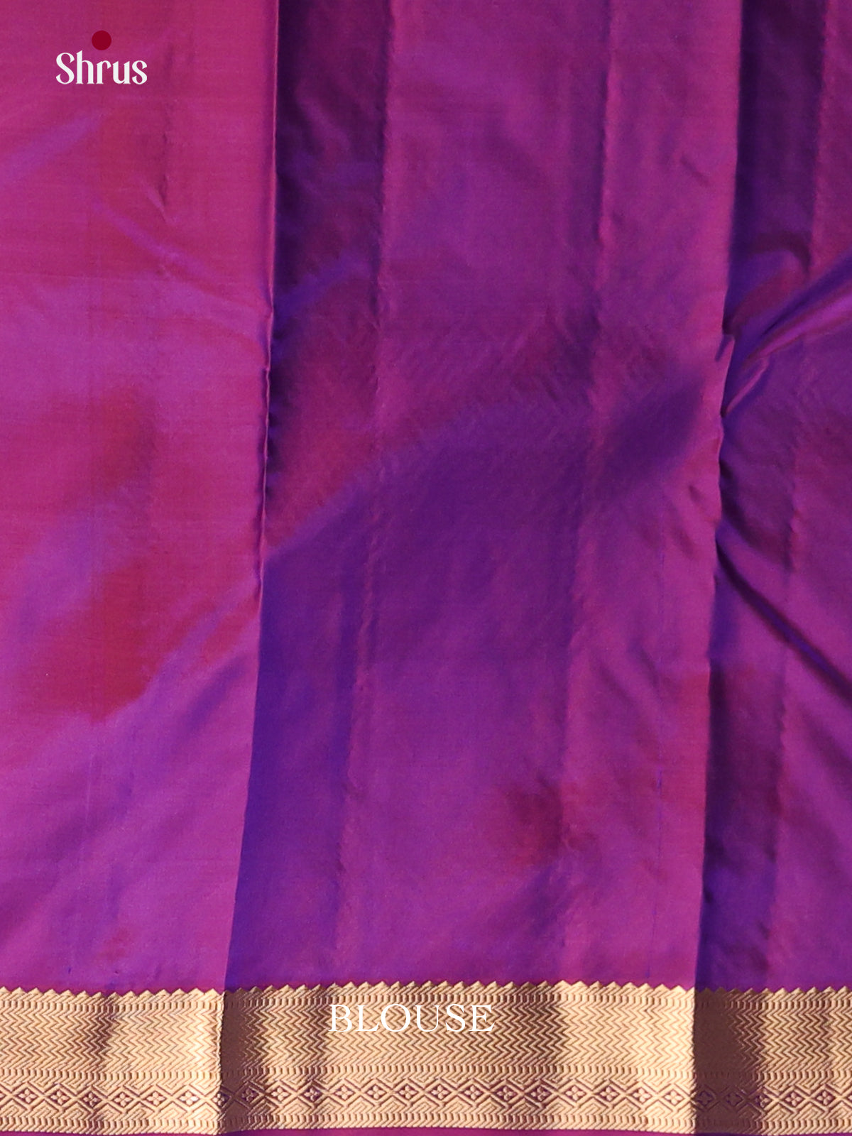 blue and shiny purple  Kanchipuram Butta design Saree -2