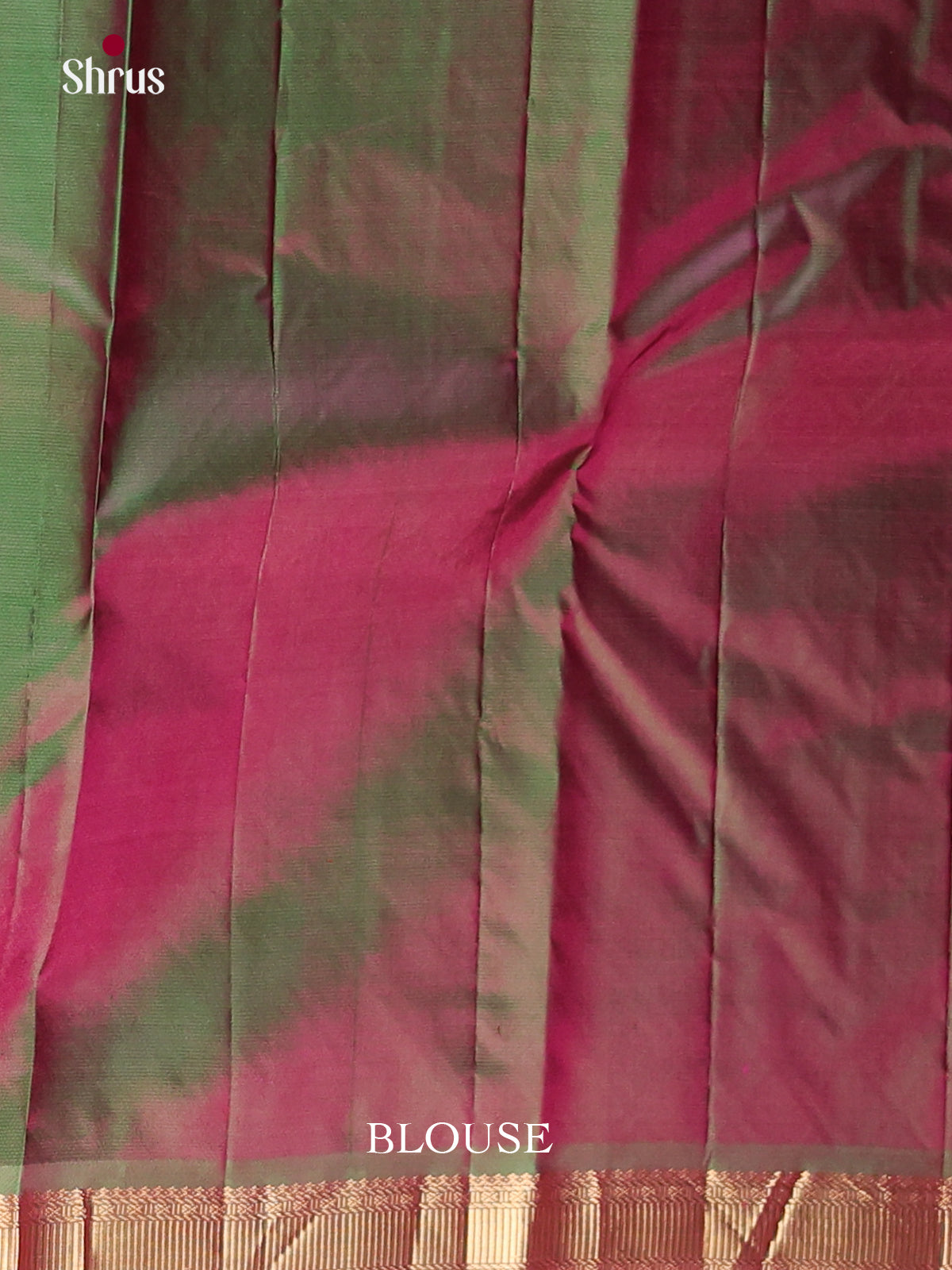 Pink and green Kanchipuram Butta design Saree -2