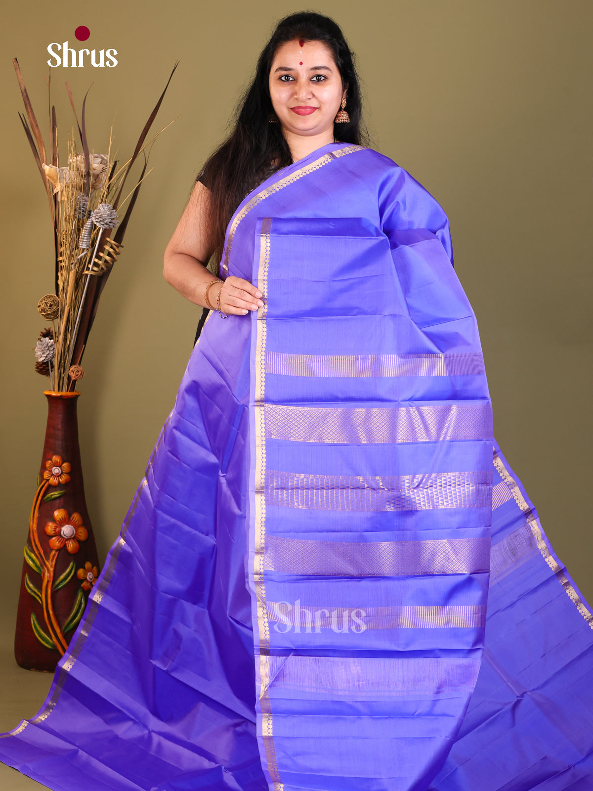 Blue Kanchipuram silk Saree