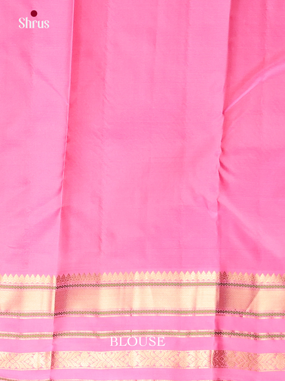 Blue and pink Kanchipuram Butta design Saree -2