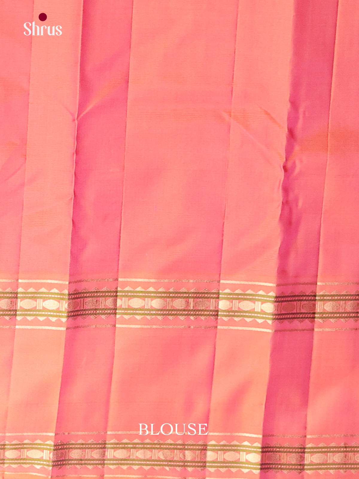 pink and orange Kanchipuram Butta design Saree -2