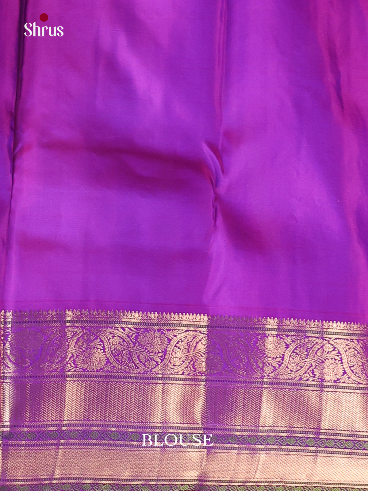 green blue and purple with big border  Kanchipuram Butta design Saree -2