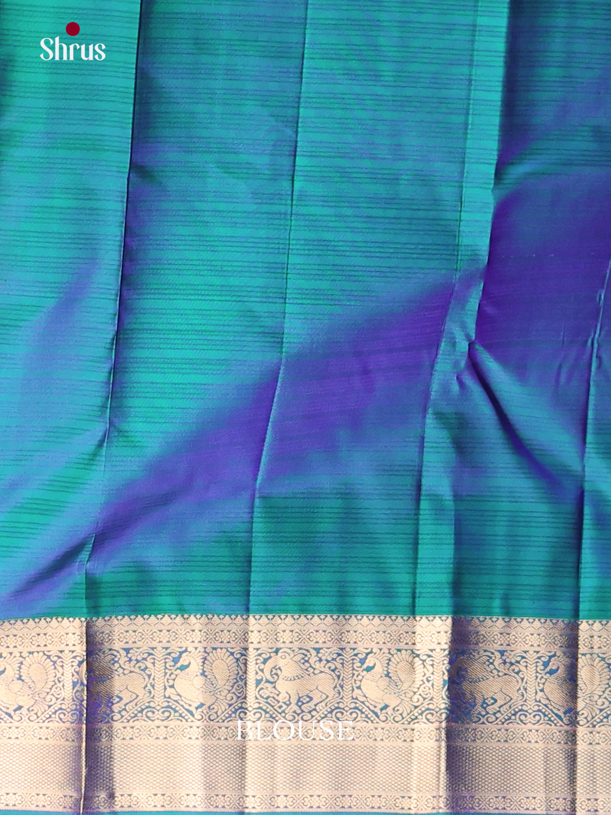 blue Kanchipuram Butta design Saree -2