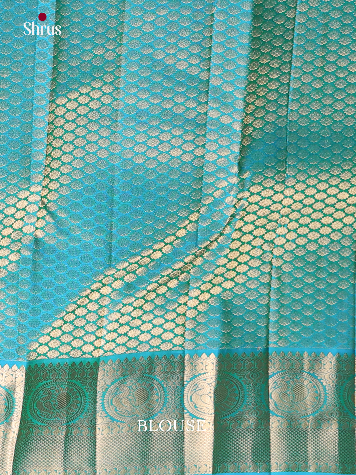 bright blue Kanchipuram silk Saree -2
