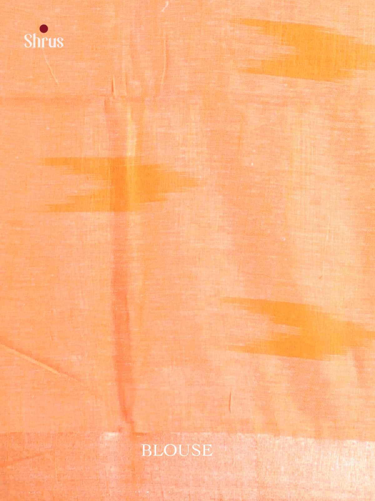 Cream & Orange - Semi Ikkat Saree