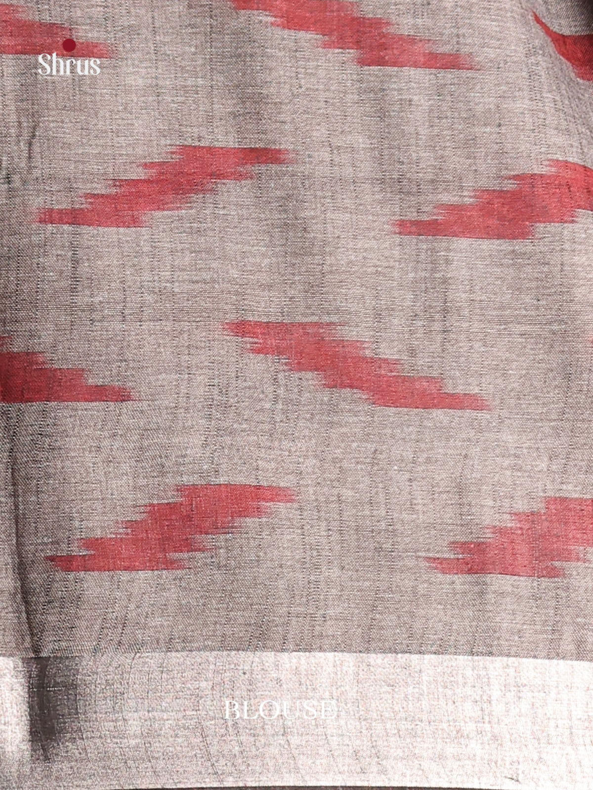 Pink & Grey - Semi Ikkat Saree - Shop on Shrus.com