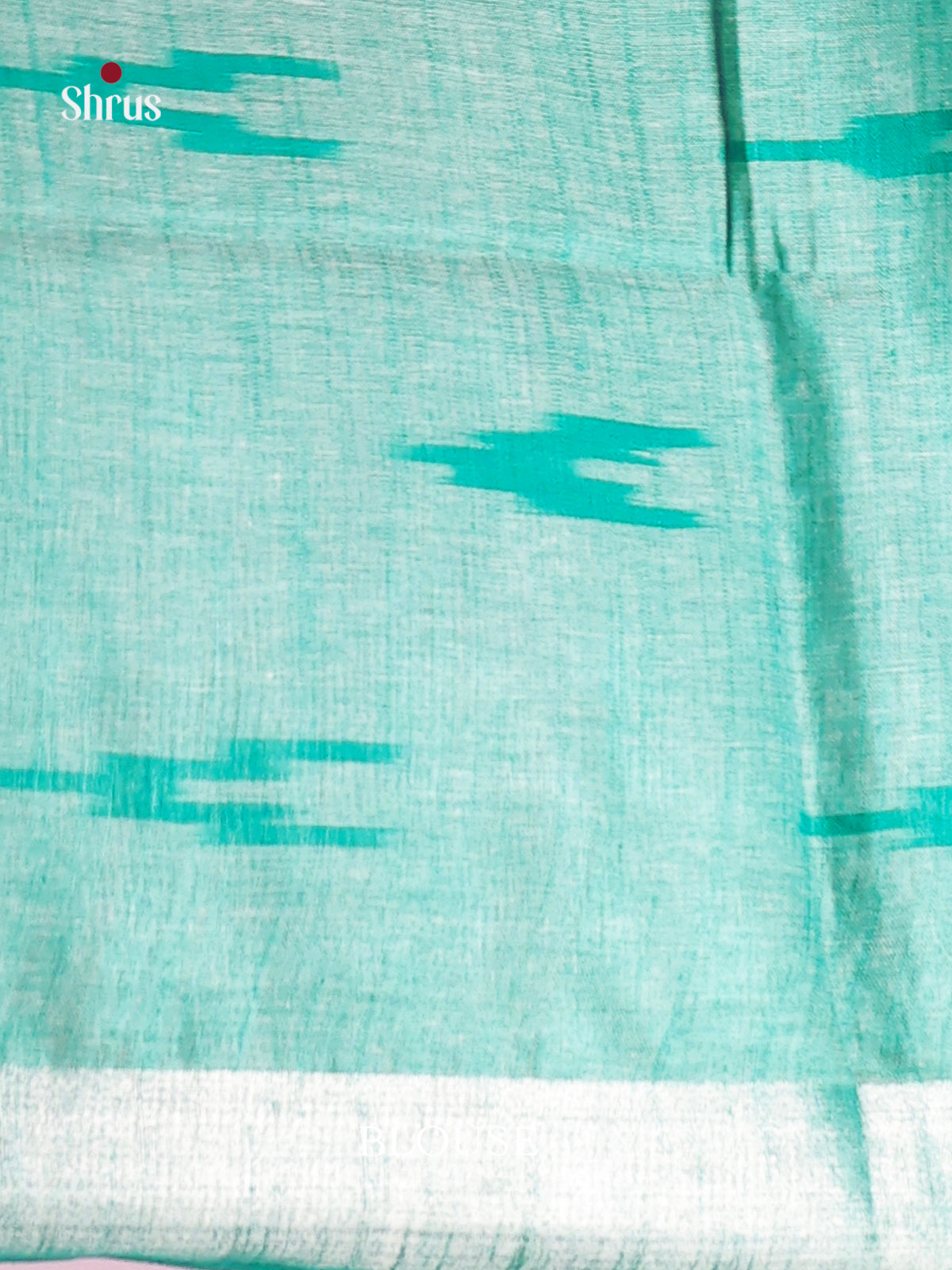 Cream & Green- Semi Ikkat Saree