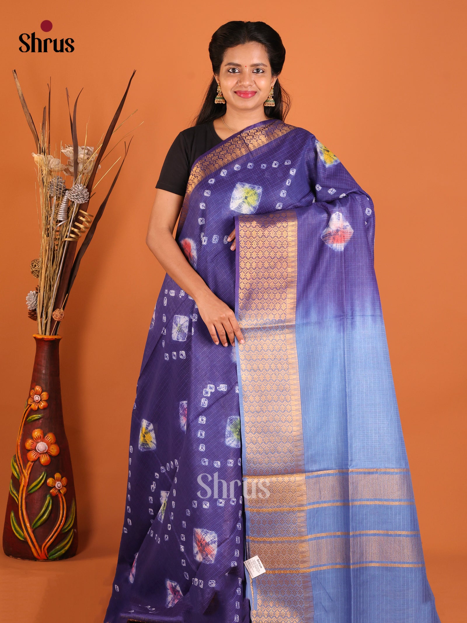 DIS05306 - Shibori Saree - Shop on Shrus.com