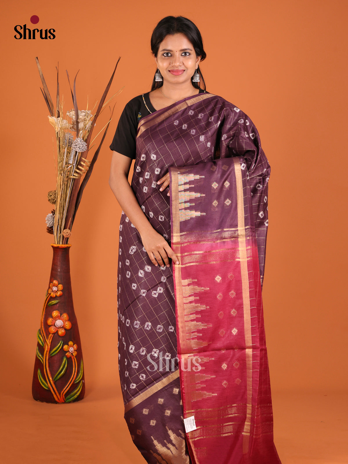 DIS05310 - Shibori Saree - Shop on Shrus.com