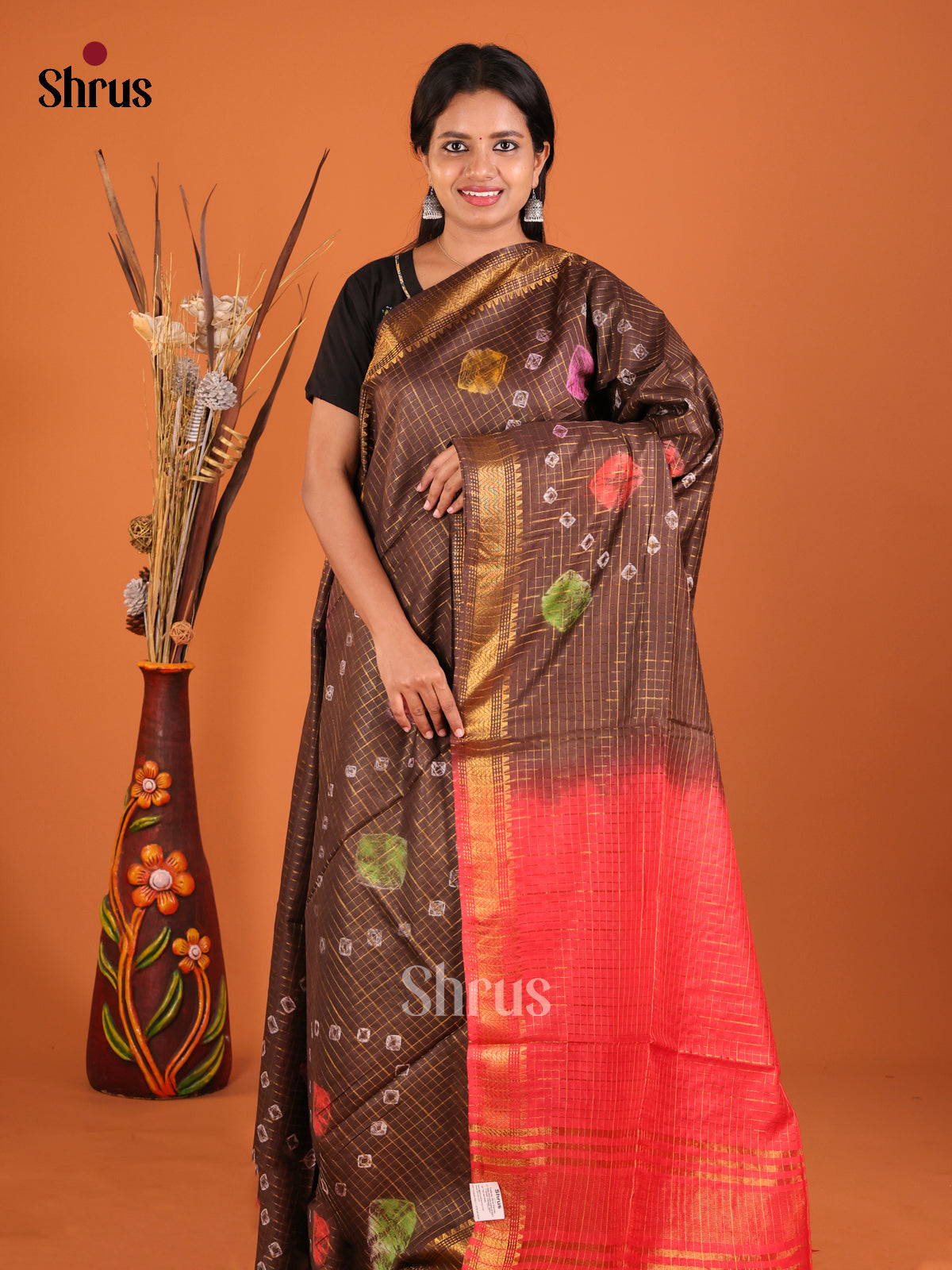 DIS05410 - Shibori Saree - Shop on Shrus.com