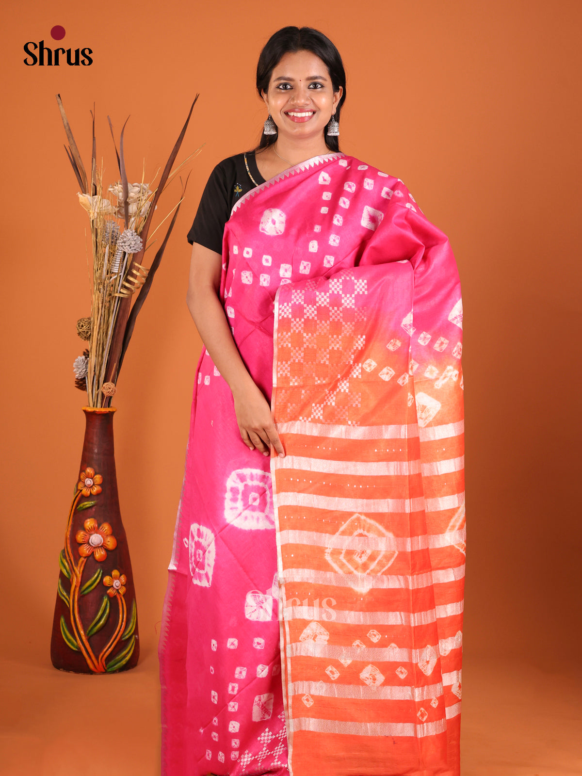 DIS05415 - Shibori Saree - Shop on Shrus.com